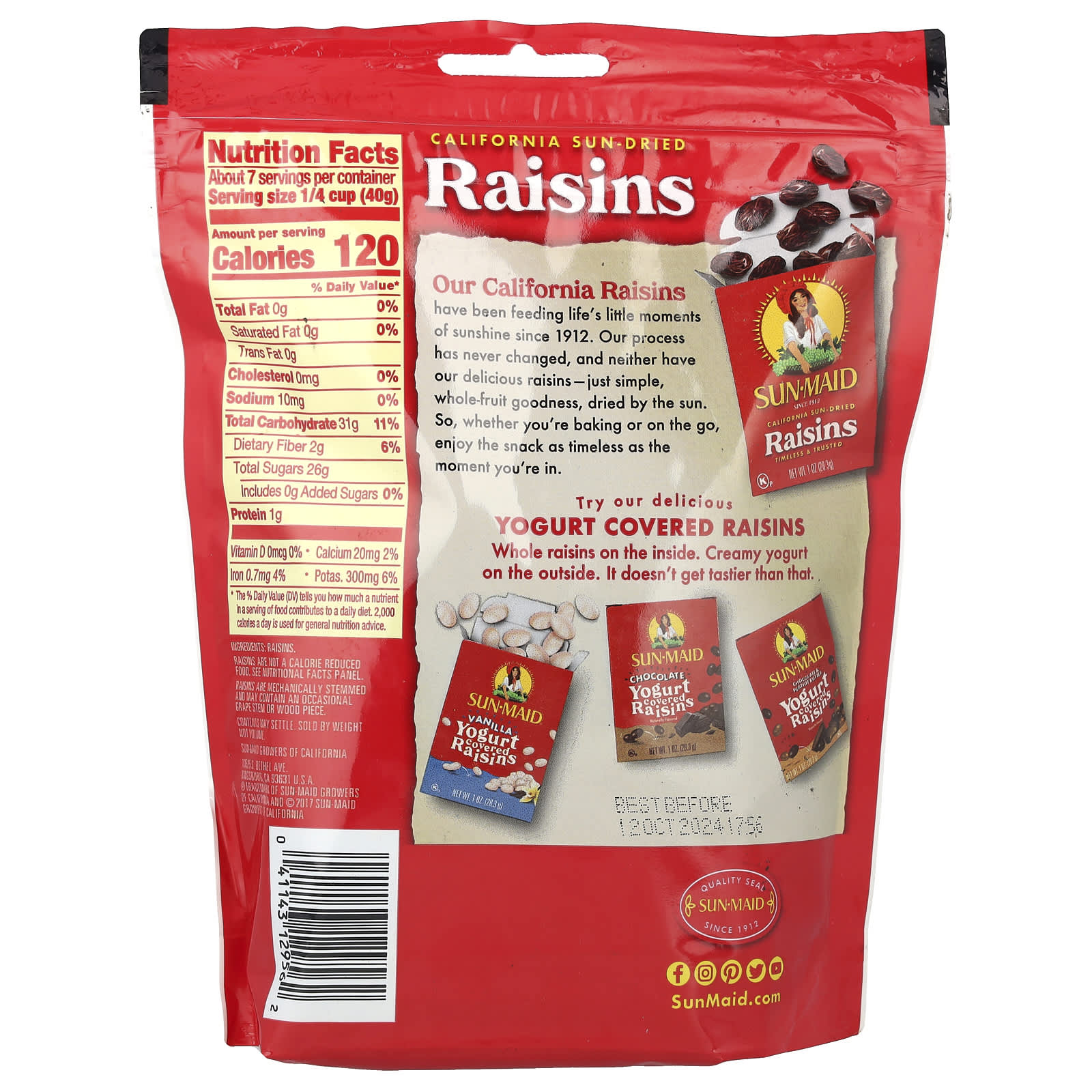 Sun-Maid, California Sun-Dried Raisins, 10 oz (284 g) - Image 2