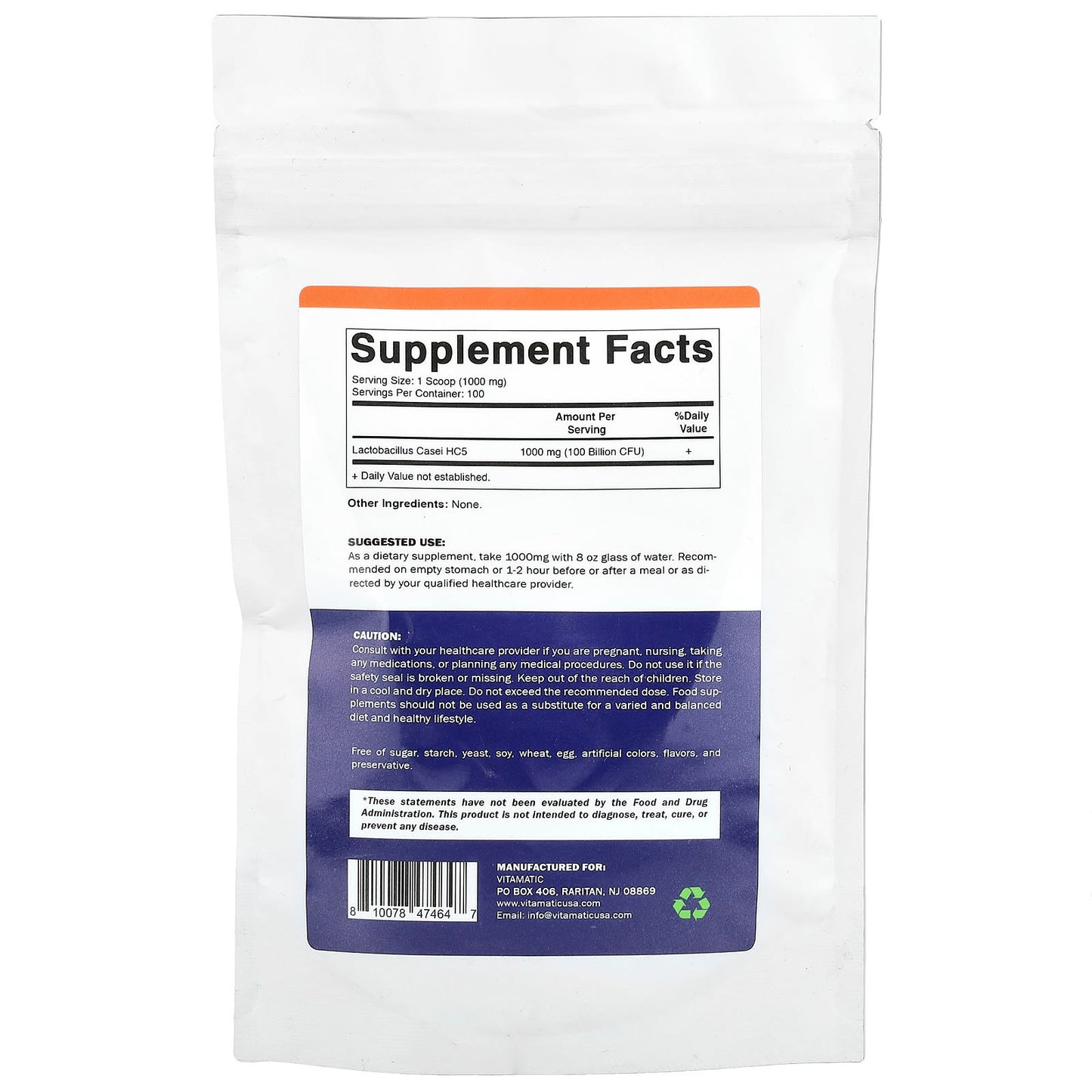 Vitamatic, Lactobacillus Casei, 3.5 oz (100 g) - Image 2