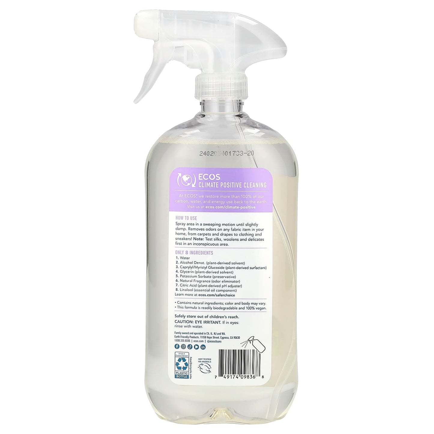Lavender Vanilla Odor Eliminator for Fabrics, 20 fl oz (591 ml) - Image 2