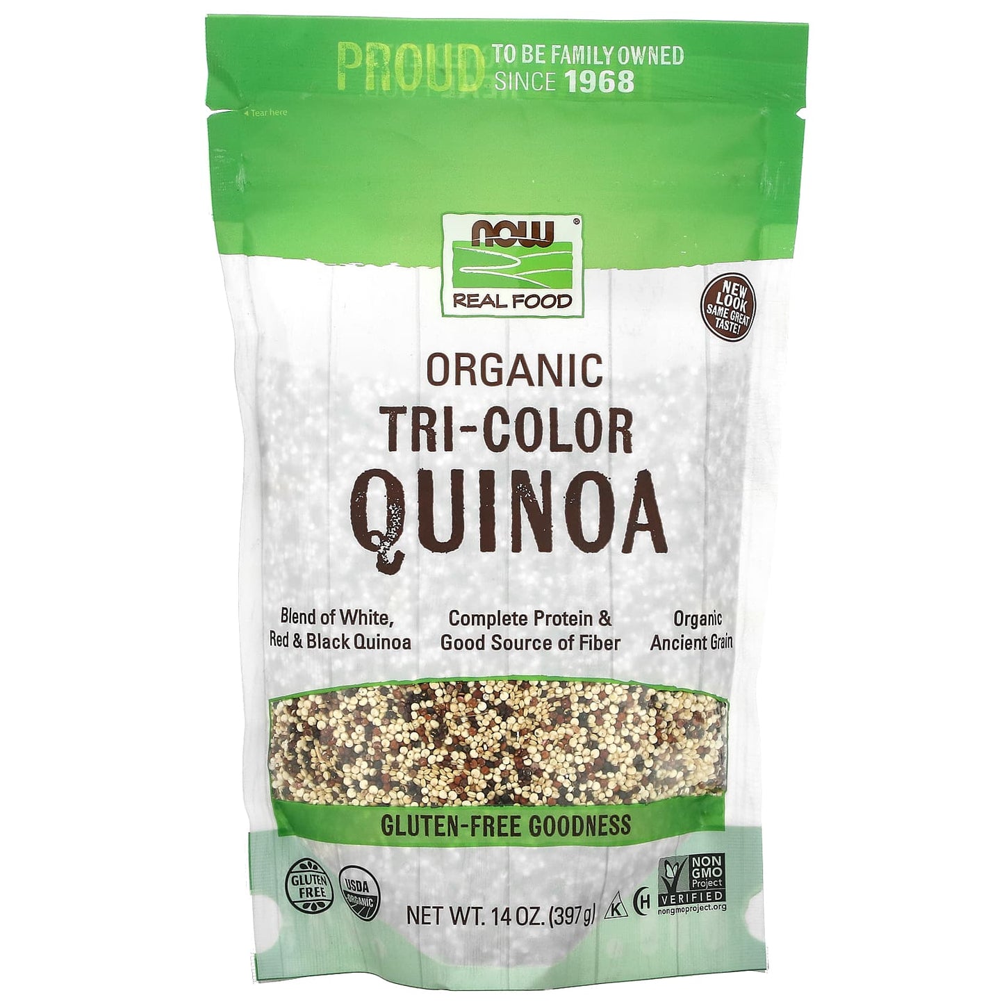 NOW Foods, Organic Tri-Color Quinoa, 14 oz (397 g) - Image 1
