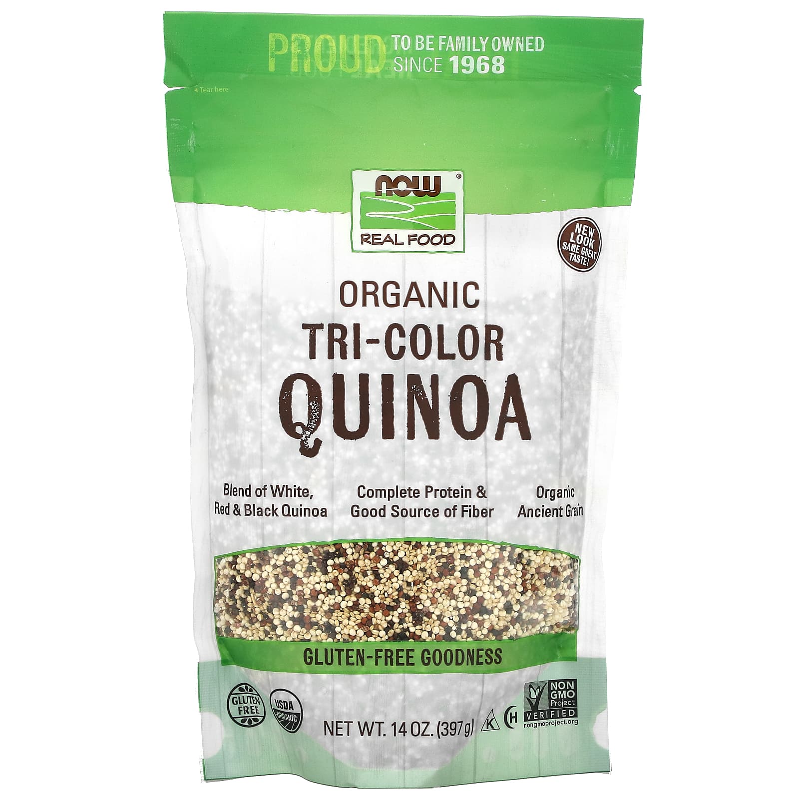 NOW Foods, Organic Tri-Color Quinoa, 14 oz (397 g) - Image 1