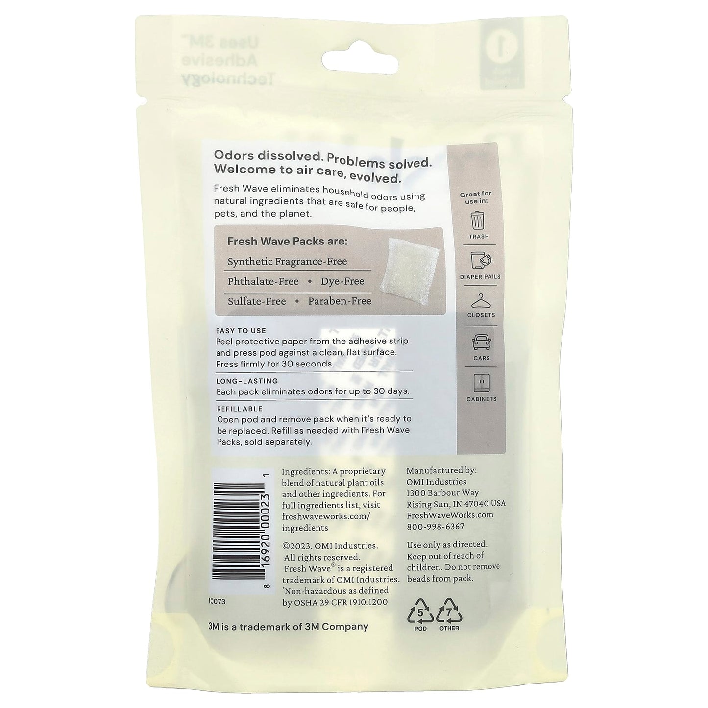 Fresh Wave 1 Pack Air Odor Eliminator - Long Lasting & Safe for Home - Image 2