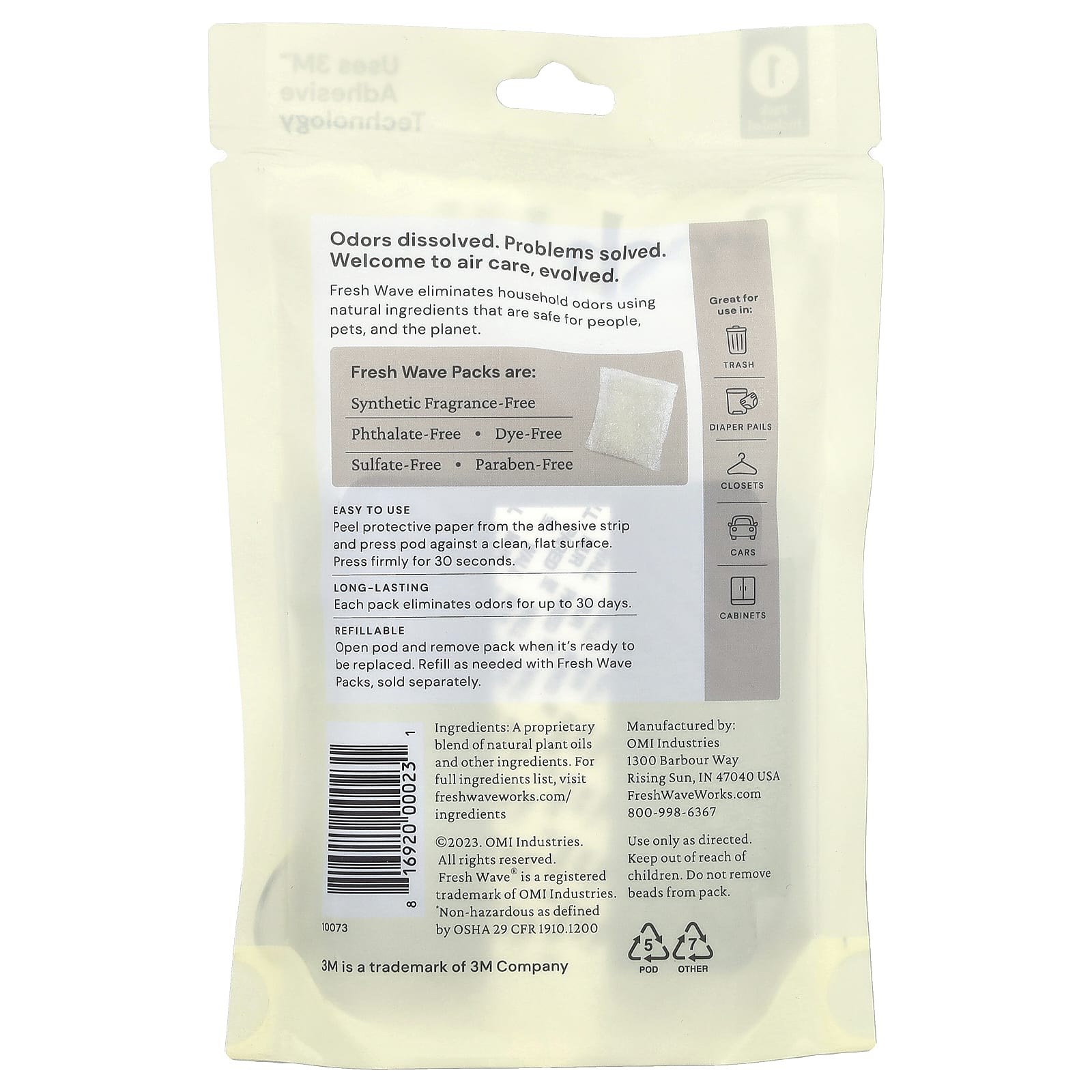 Fresh Wave 1 Pack Air Odor Eliminator - Long Lasting & Safe for Home - Image 2