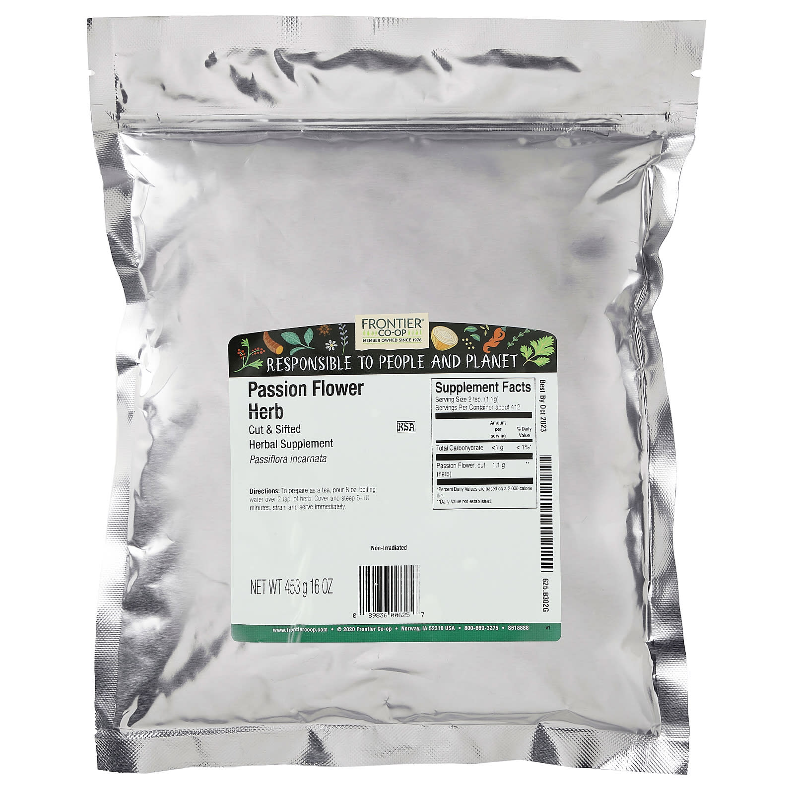 Frontier Co-op Cut & Sifted Passion Flower Herb Tea, 16 oz - Image 2