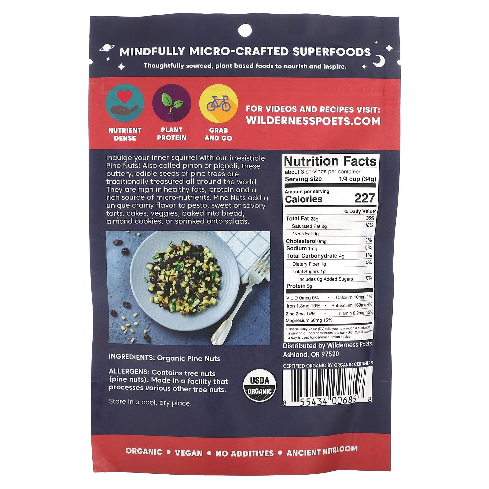 Wilderness Poets, Organic Pine Nuts, 3.5 oz (99 g) - Image 2
