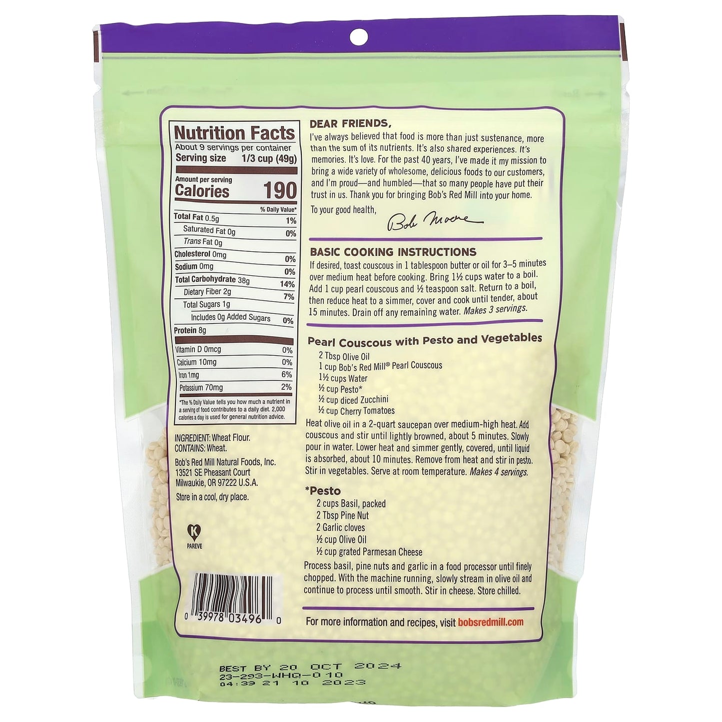 Bob's Red Mill Traditional Pearl Couscous, 16 oz - Non-GMO & Kosher - Image 2