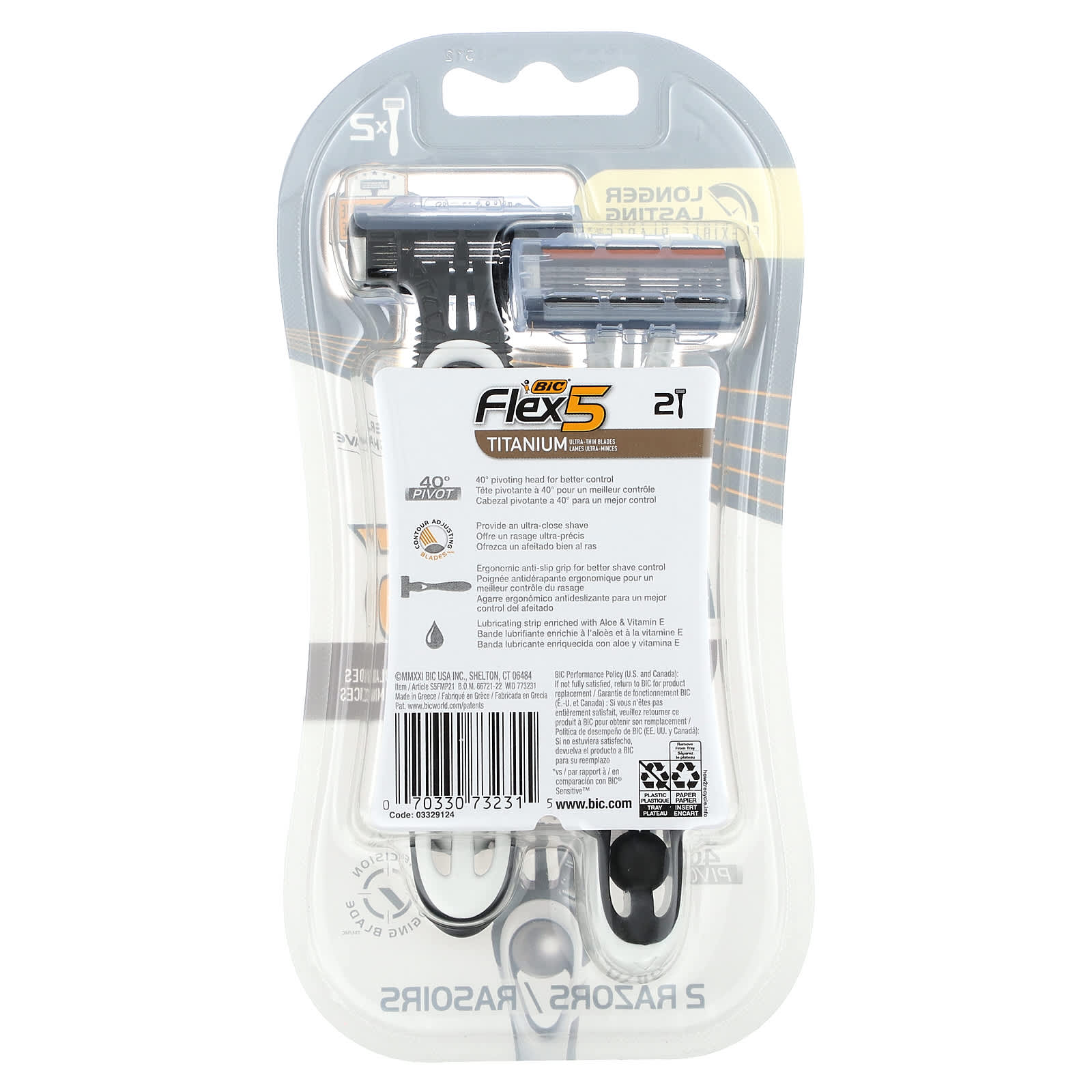 BIC Flex 5 Men's Disposable Razors - Ultra-Close Shave & Comfort - Image 2