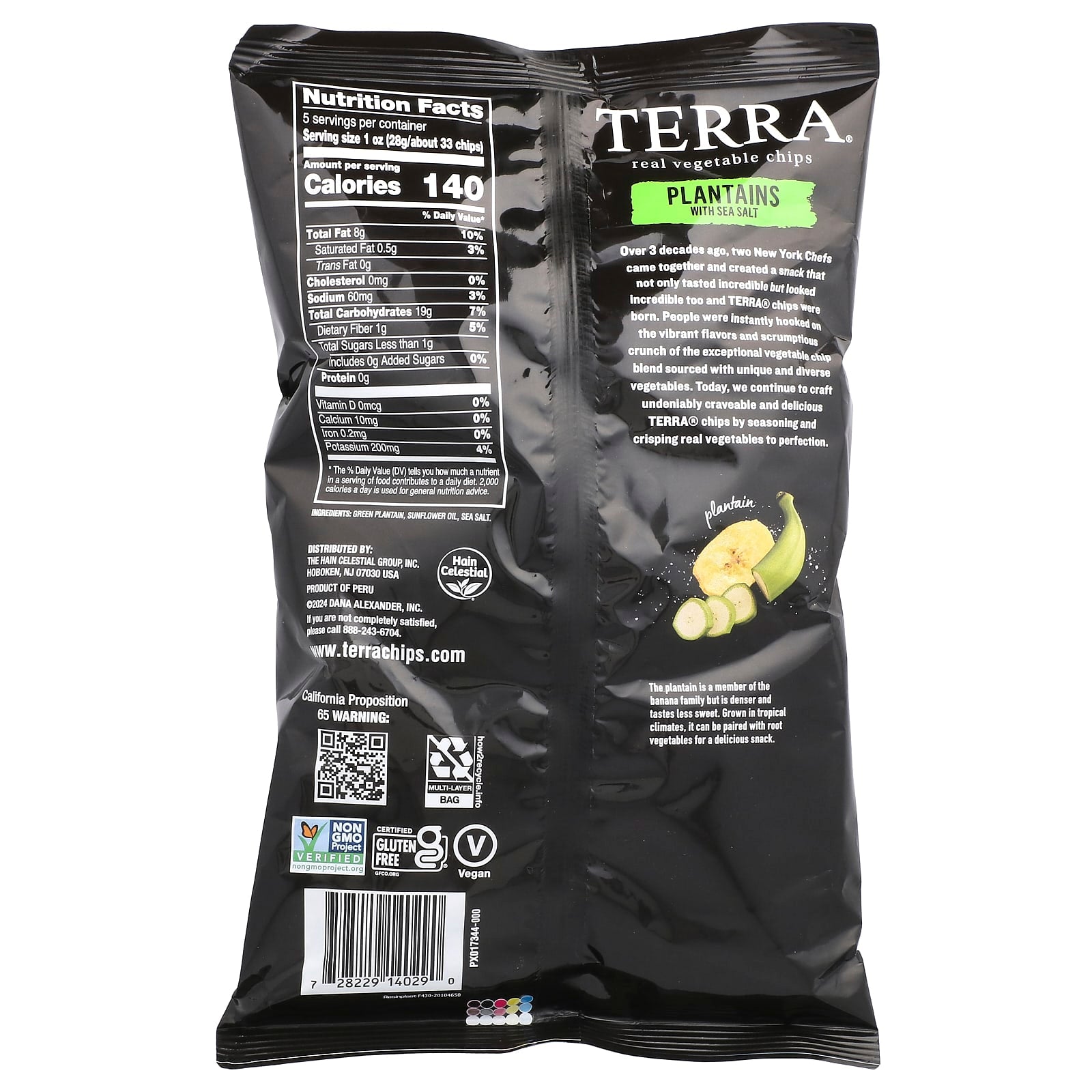 Terra, Real Vegetable Chips, Plantains, Sea Salt, 5 oz (141 g) - Image 2