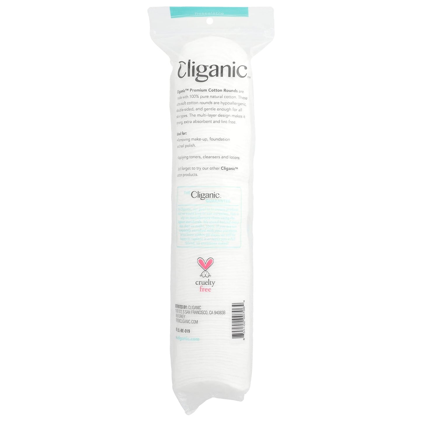 Cliganic Premium Natural Cotton Rounds - 100 Count, Reusable, Lint Free - Image 2