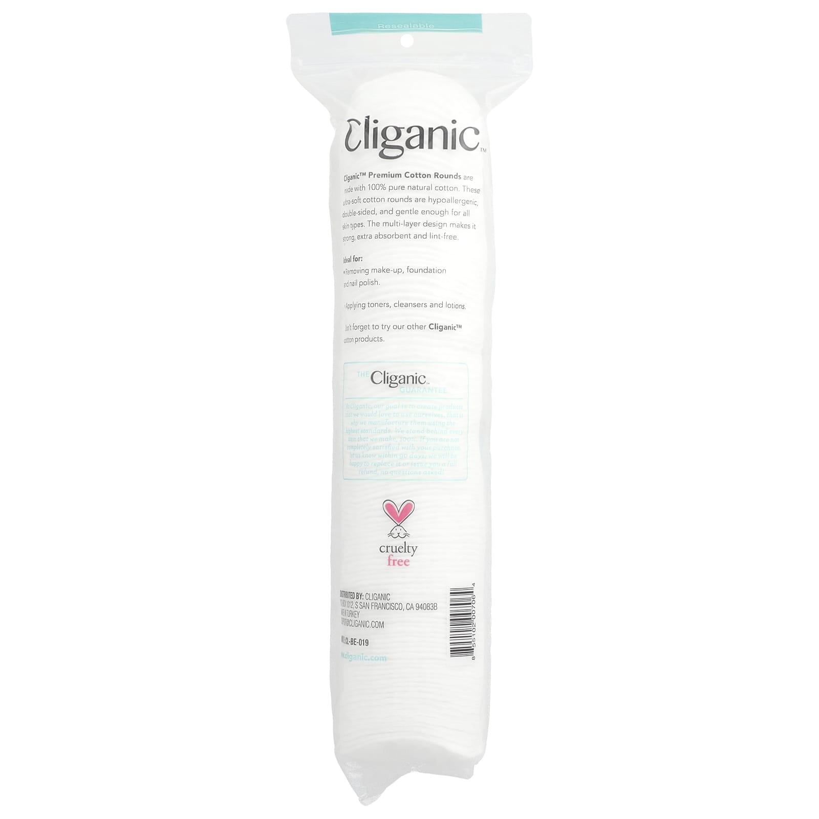 Cliganic Premium Natural Cotton Rounds - 100 Count, Reusable, Lint Free - Image 2