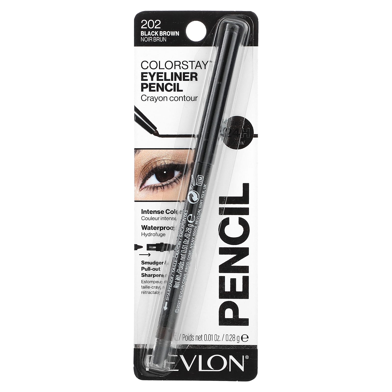 Revlon, Colorstay, Eyeliner Pencil, 202 Black Brown, 0.01 oz (0.28 g) - Image 2