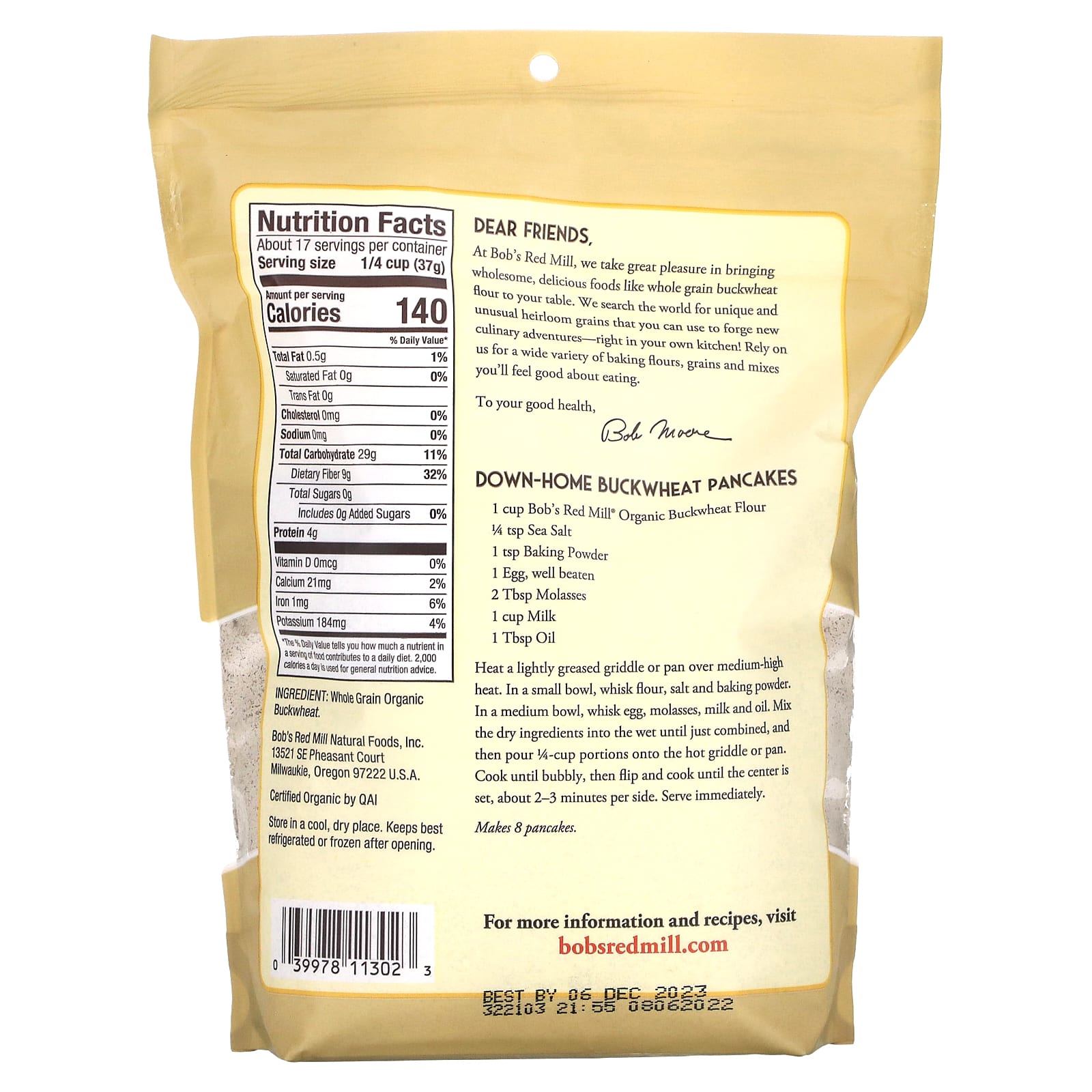 Organic Whole Grain Buckwheat Flour for Delicious Baking, 22 oz - Image 2