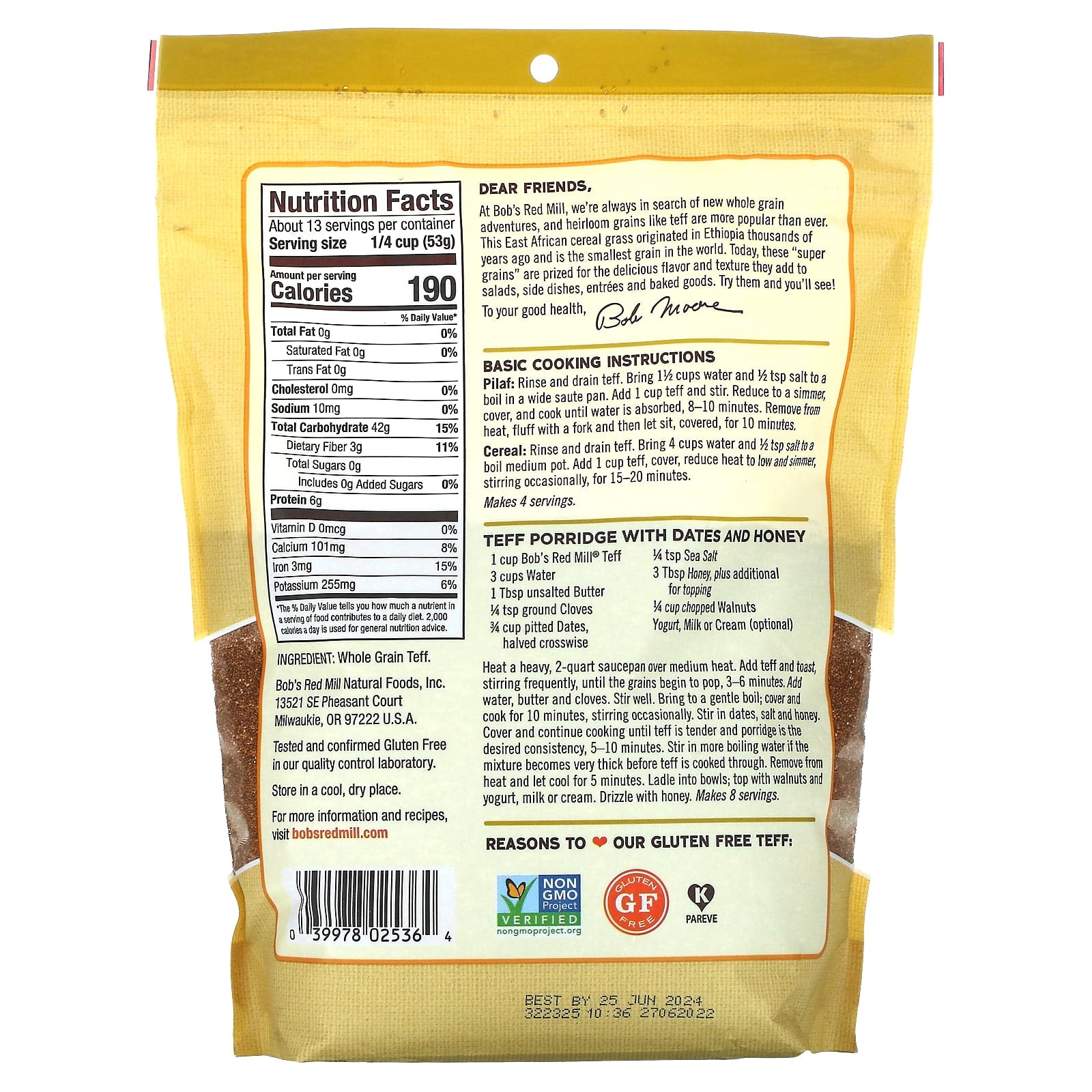 Whole Grain Teff from Bob's Red Mill - Gluten Free & Non GMO - Image 2