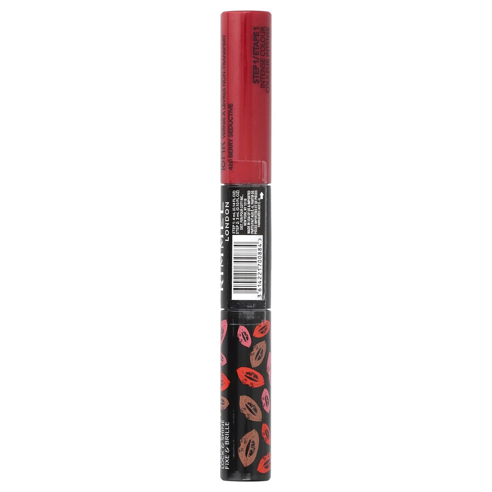 Rimmel London, Provocalips, 16HR Kiss Proof Lip Color, 420 Berry Seductive, 0.14 fl oz (4 ml) / 0.1 fl oz (3 ml) - Image 2