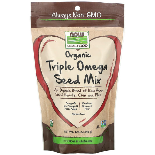 NOW Foods, Real Food, Organic Triple Omega Seed Mix, 12 oz (340 g) - Image 1