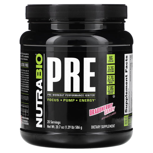 NutraBio, Pre-Workout Performance Igniter, Dragonfruit Candy, 1.29 lb (586 g) - Image 1