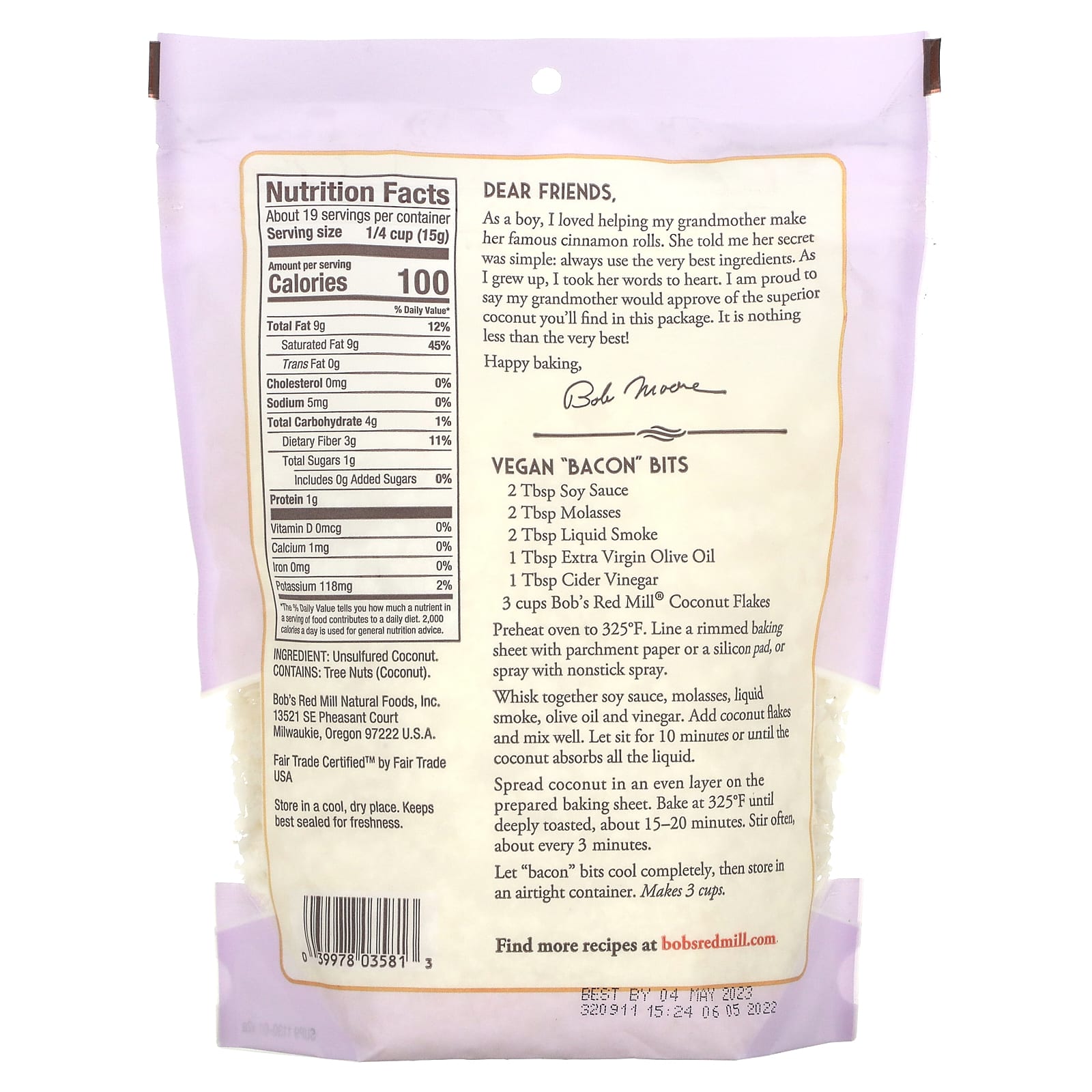 Coconut Flakes by Bob's Red Mill - Unsweetened, Unsulfured, 10 oz - Image 2