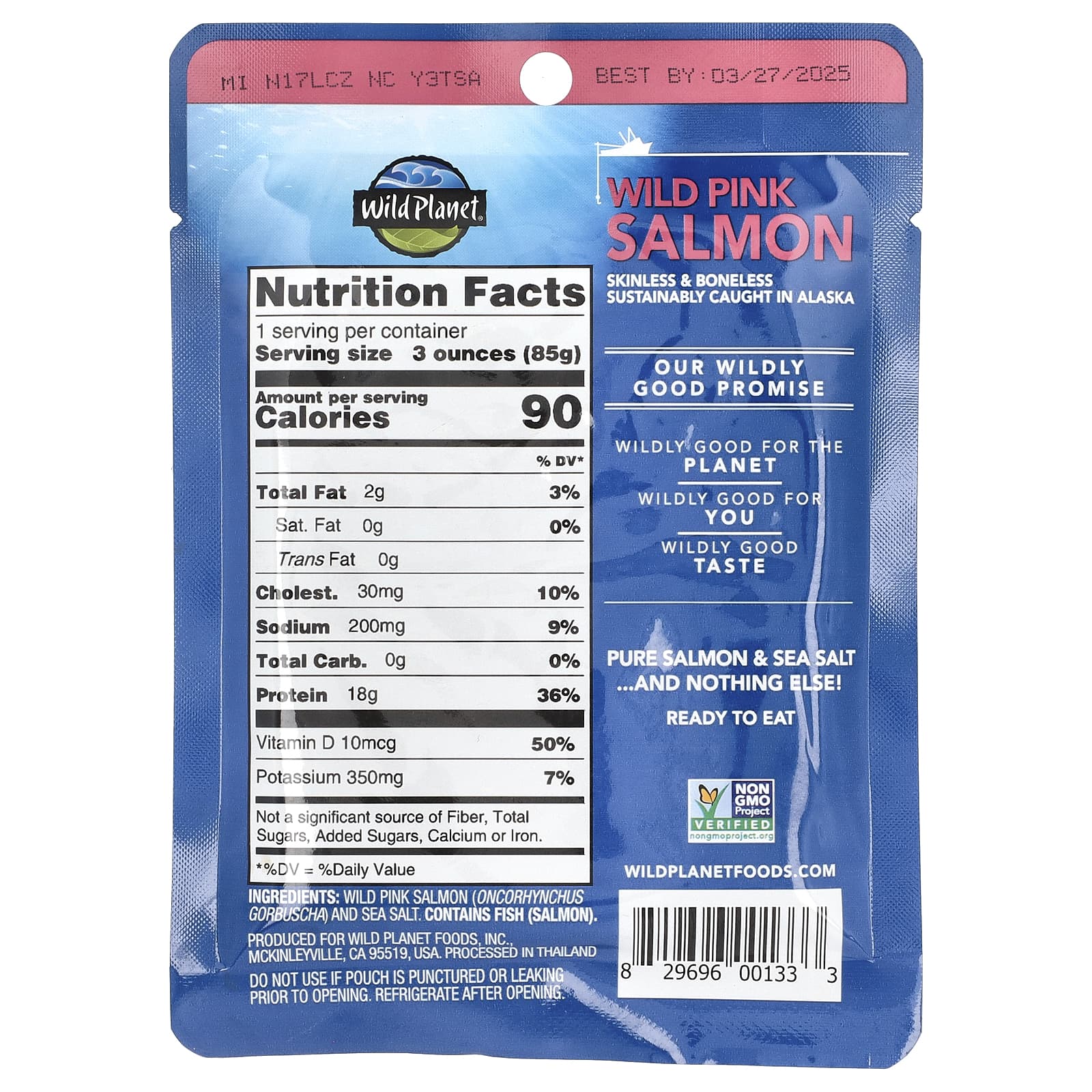 Wild Planet, Wild Pink Salmon, Skinless & Boneless, 3 oz (85 g) - Image 2