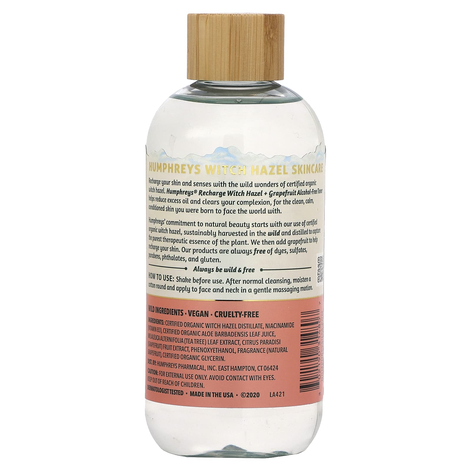 Wild Recharge Witch Hazel Toner with Grapefruit, 8 fl oz (236 ml) - Image 2