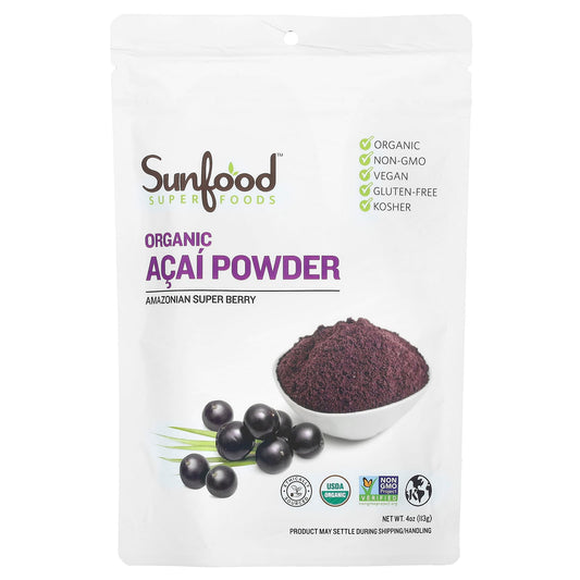 Sunfood, Organic Acai Powder, 4 oz (113 g) - Image 1
