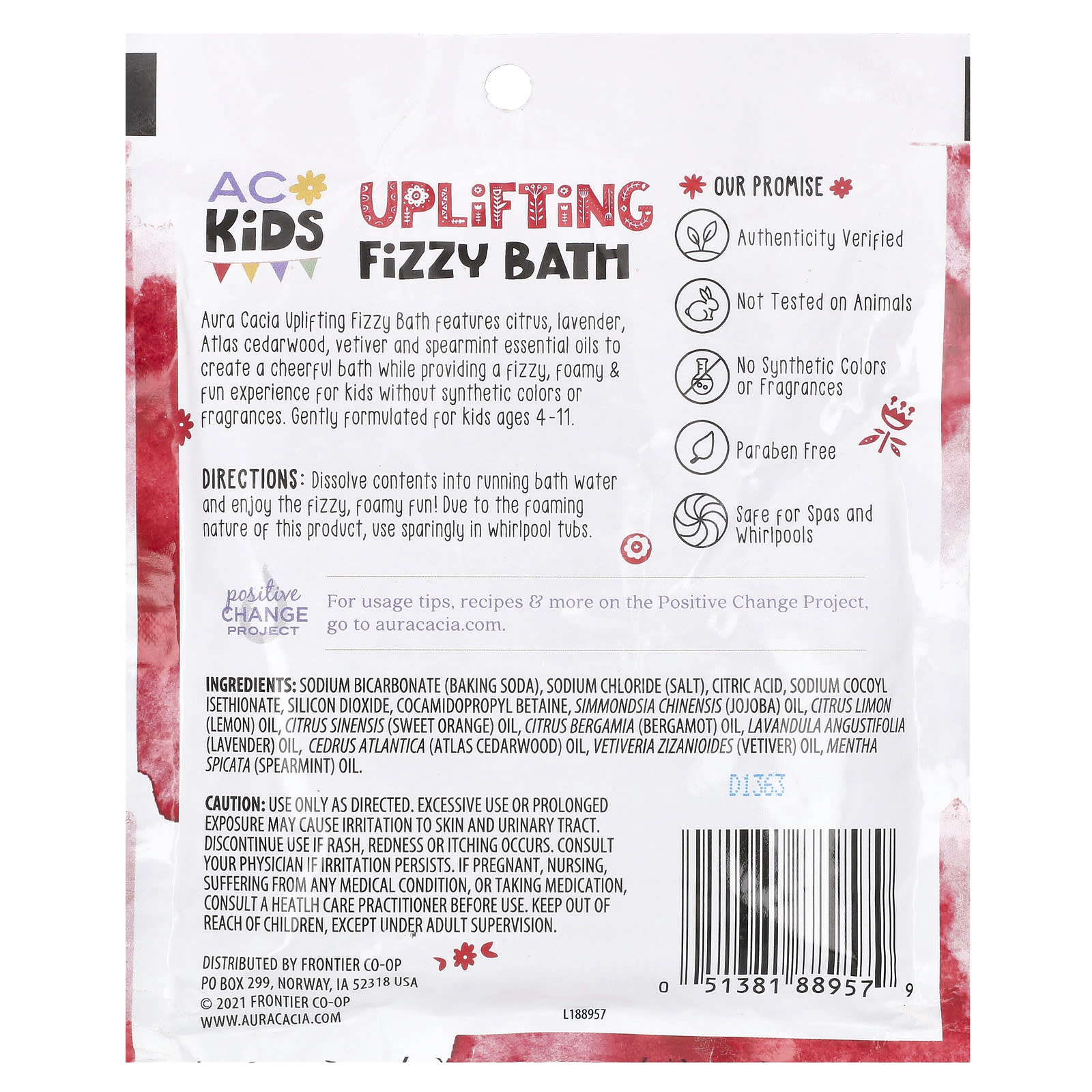 Aura Cacia Uplifting Fizzy Bath for Kids - Citrus & Lavender - Image 2