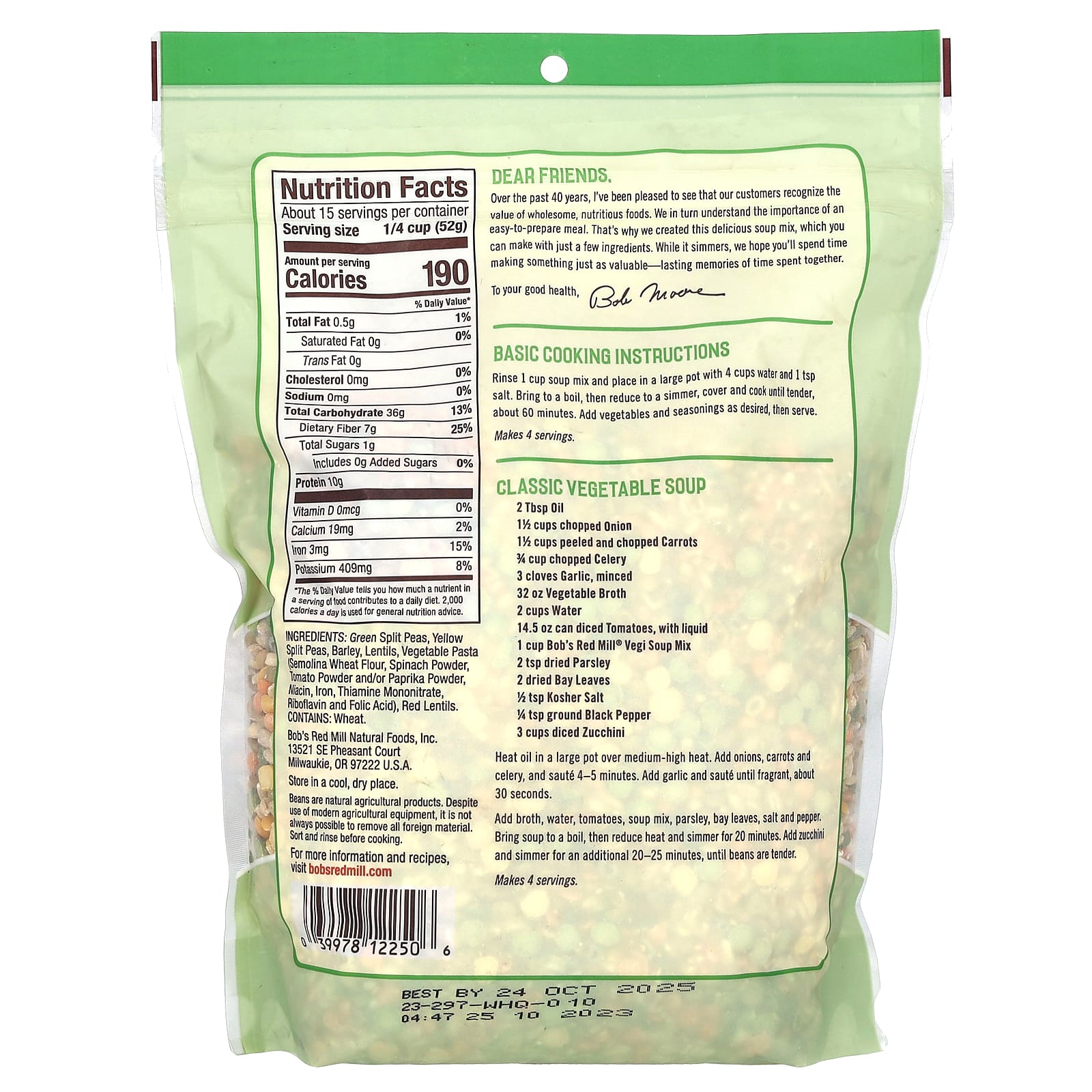 Hearty Veggie Soup Mix | Bob's Red Mill | 28 oz (794g) - Image 2