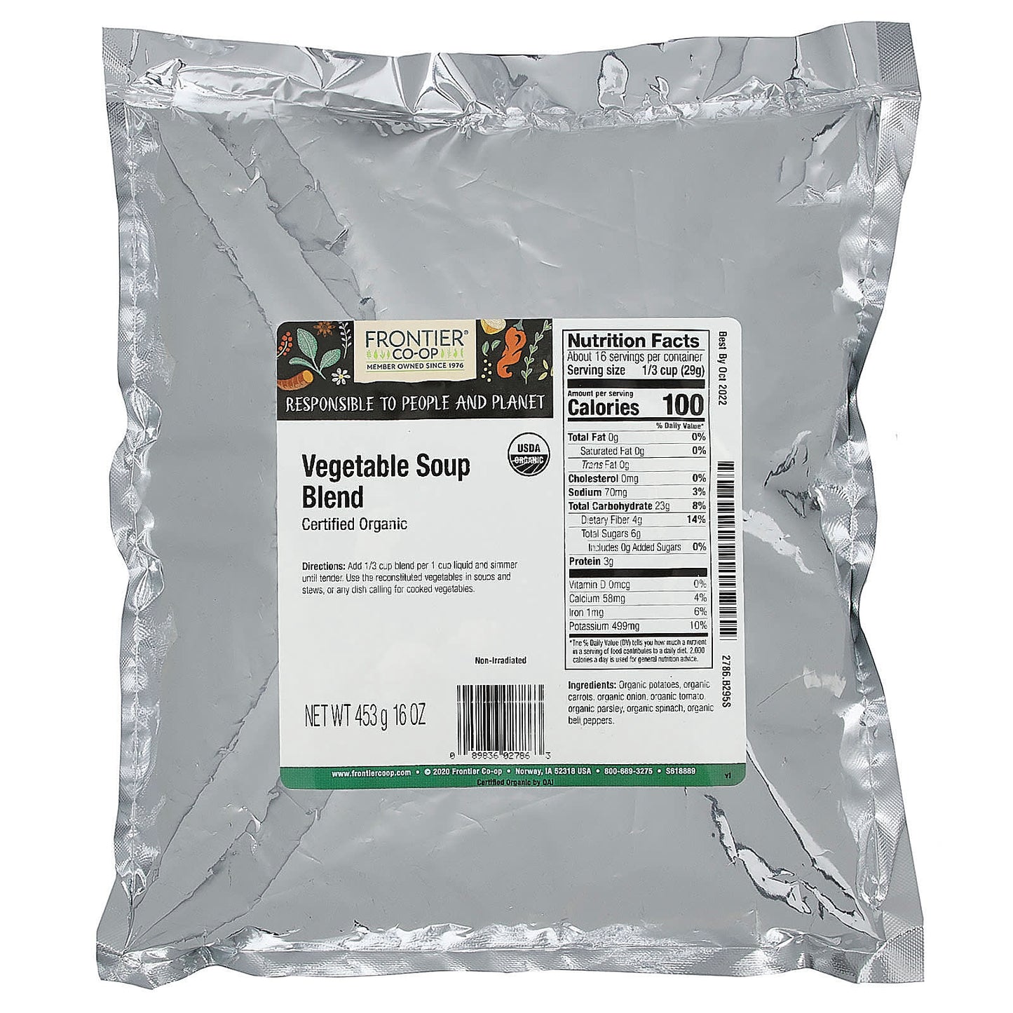 Frontier Co-op USDA Organic Vegetable Soup Blend, 16 oz - Image 2