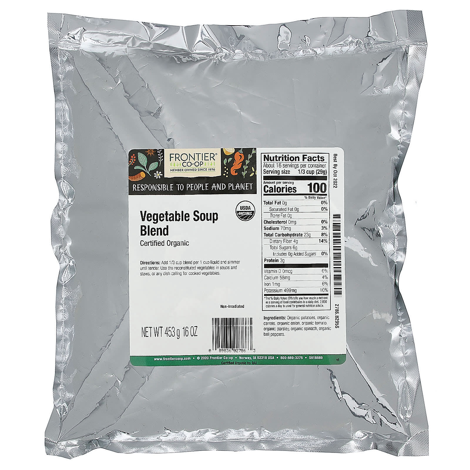 Frontier Co-op USDA Organic Vegetable Soup Blend, 16 oz - Image 2