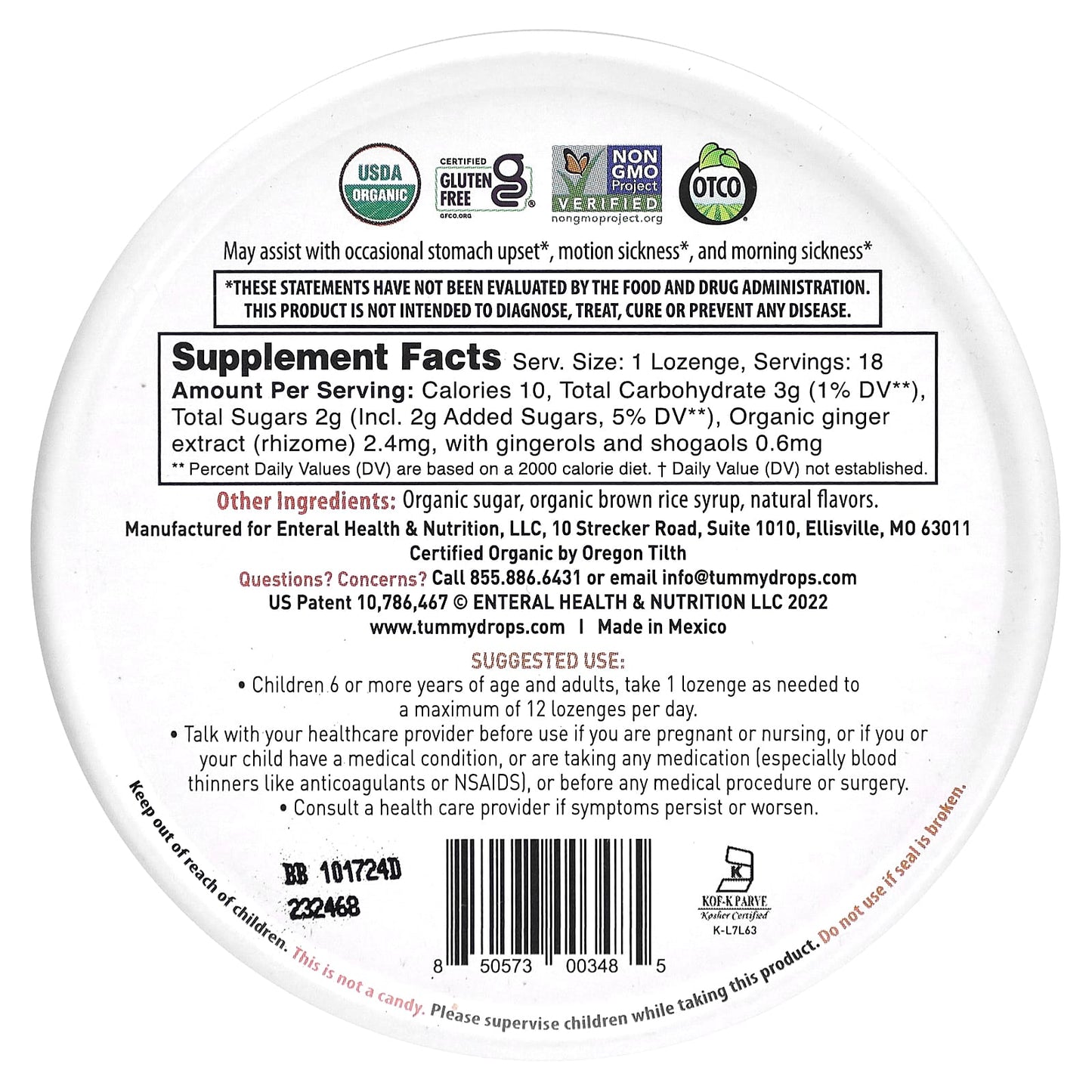 Tummydrops, Double Ginger Peach, 18 Lozenges - Image 2