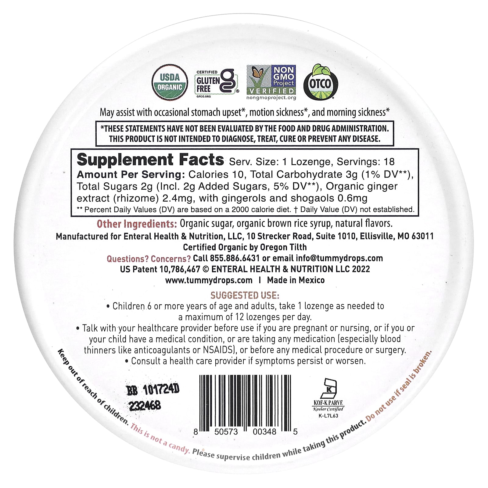 Tummydrops, Double Ginger Peach, 18 Lozenges - Image 2