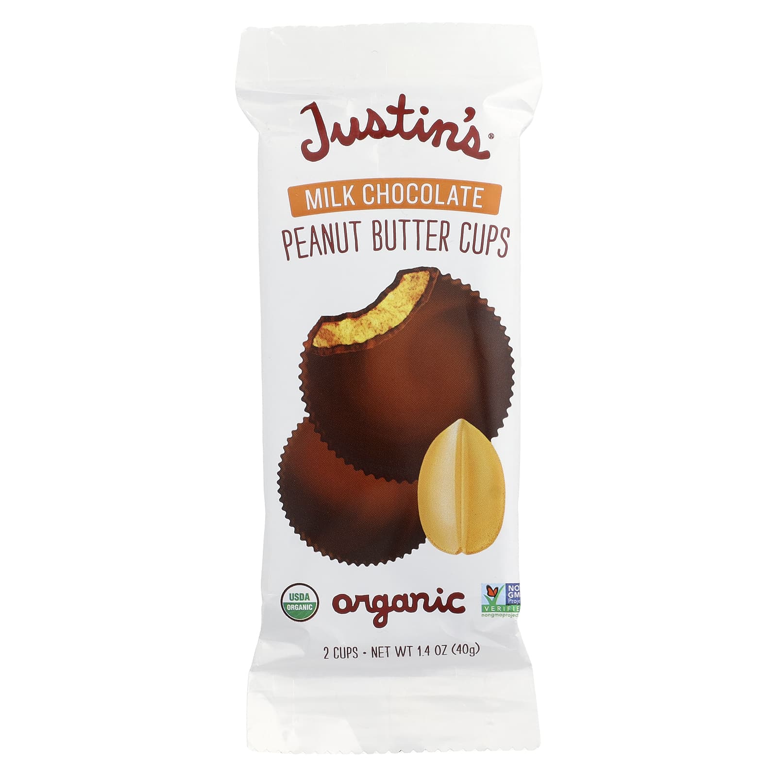Organic Milk Chocolate Peanut Butter Cups by Justin's - Image 1