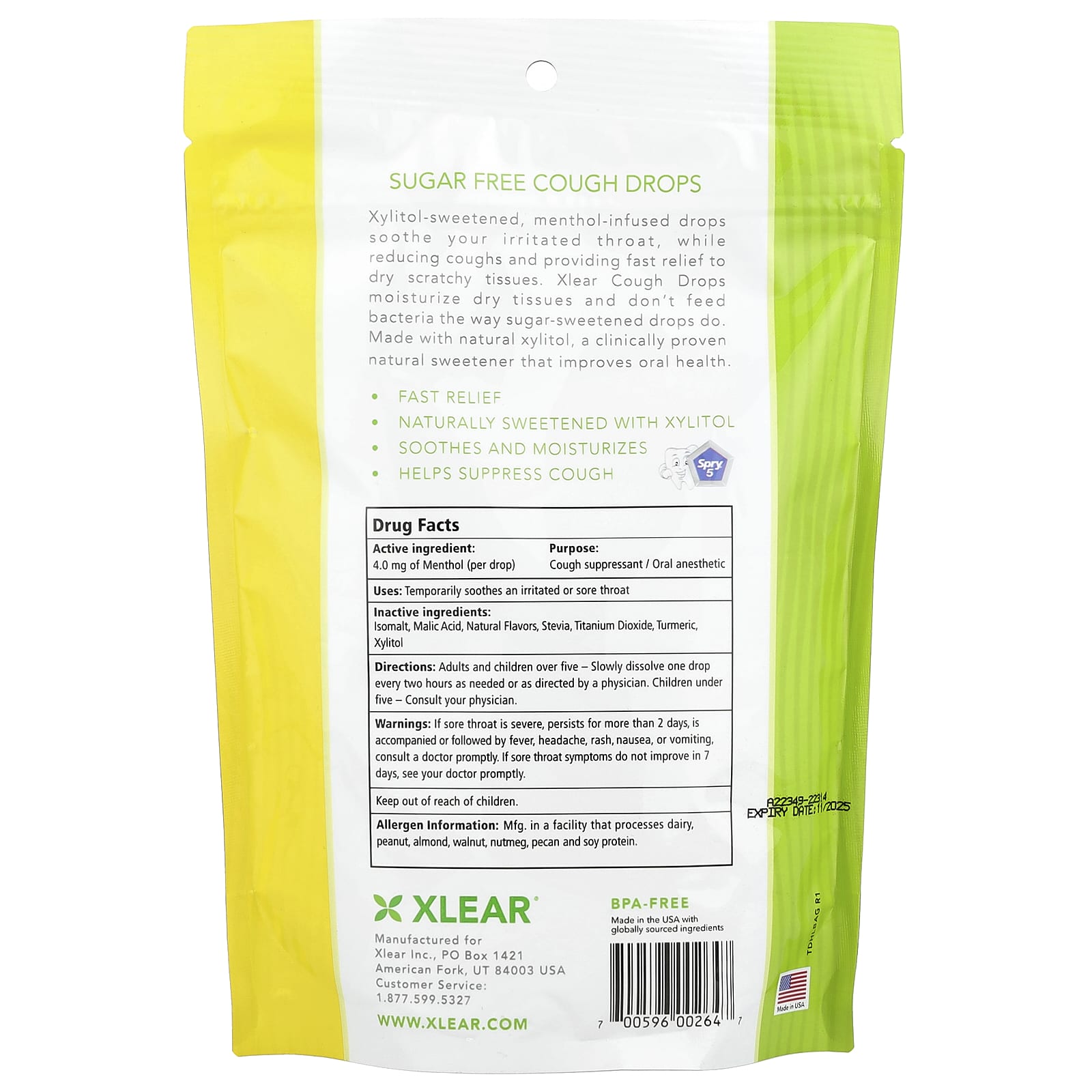 Xlear, Cough Drops with Xylitol, Honey Lemon, 30 Drops - Image 2