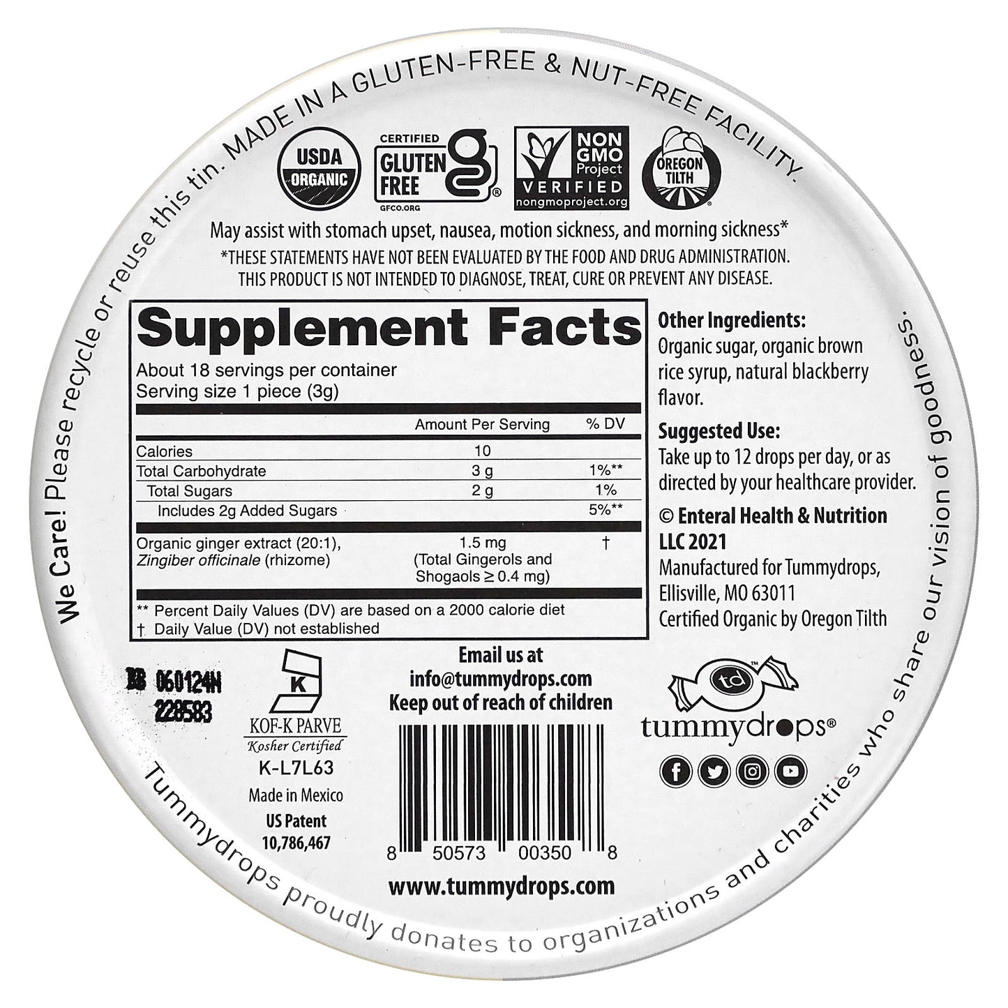 Tummydrops, Sweet Blackberry Ginger, 18 Drops - Image 2