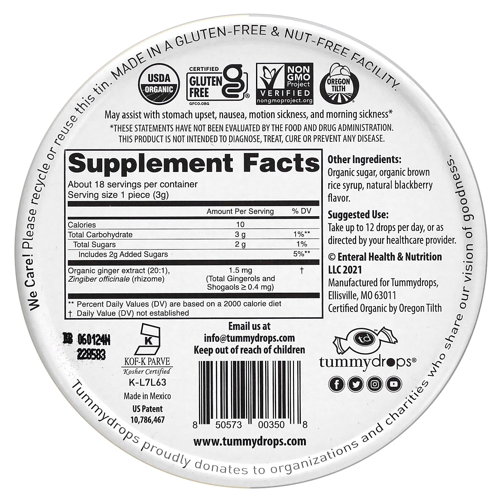 Tummydrops, Sweet Blackberry Ginger, 18 Drops - Image 2
