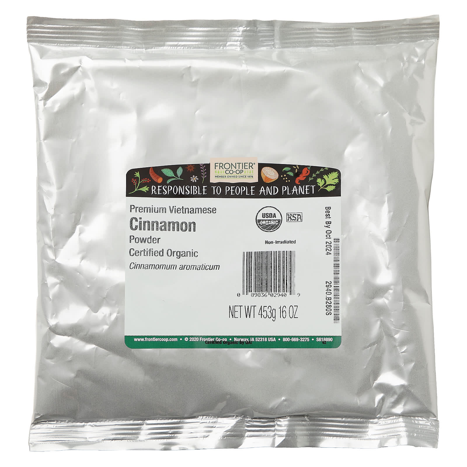 Organic Vietnamese Cinnamon Powder by Frontier Co-op - 16 oz (453g) - Image 2