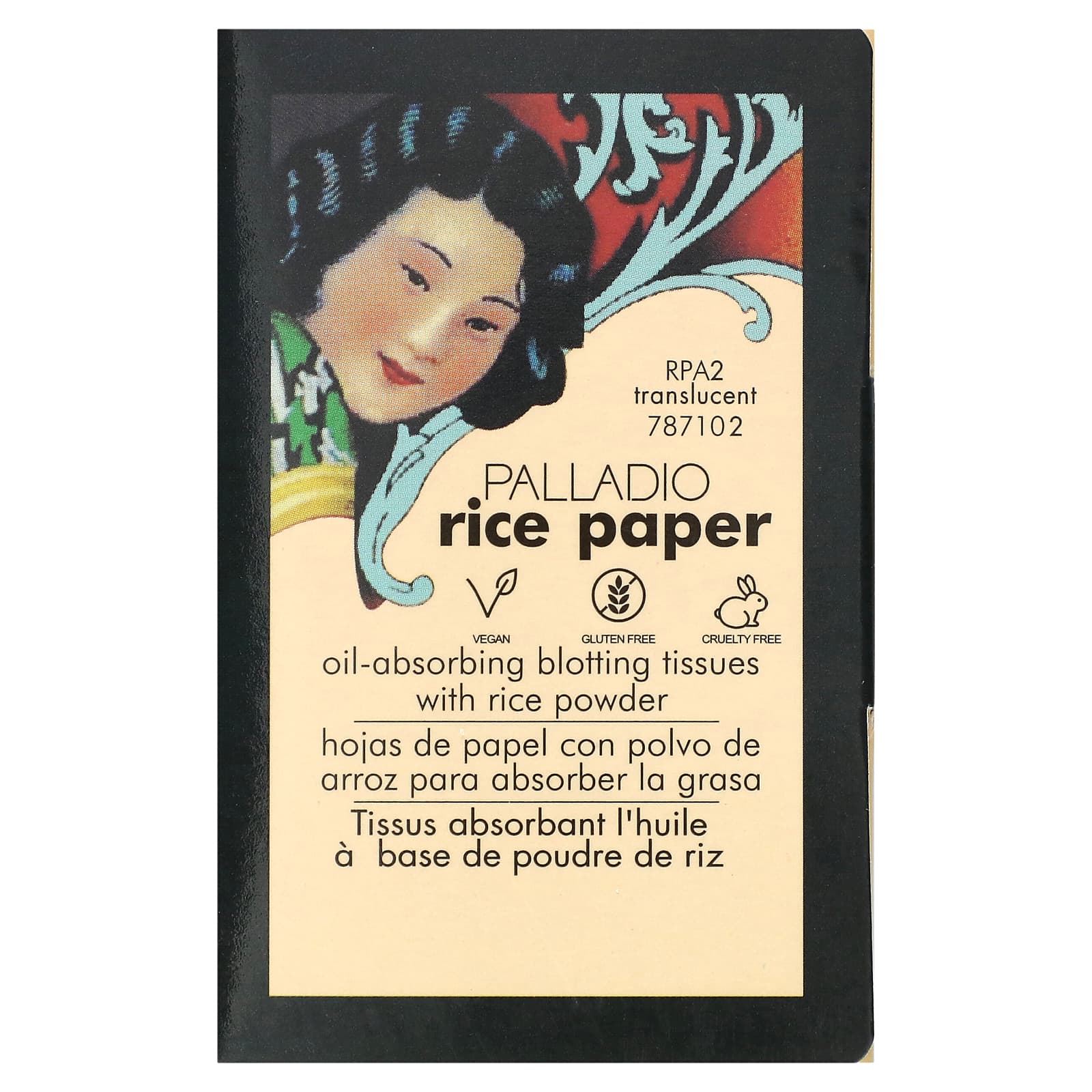 Palladio, Rice Paper, Oil-Absorbing Blotting Tissues, Translucent RPA2, 40 Tissues - Image 1