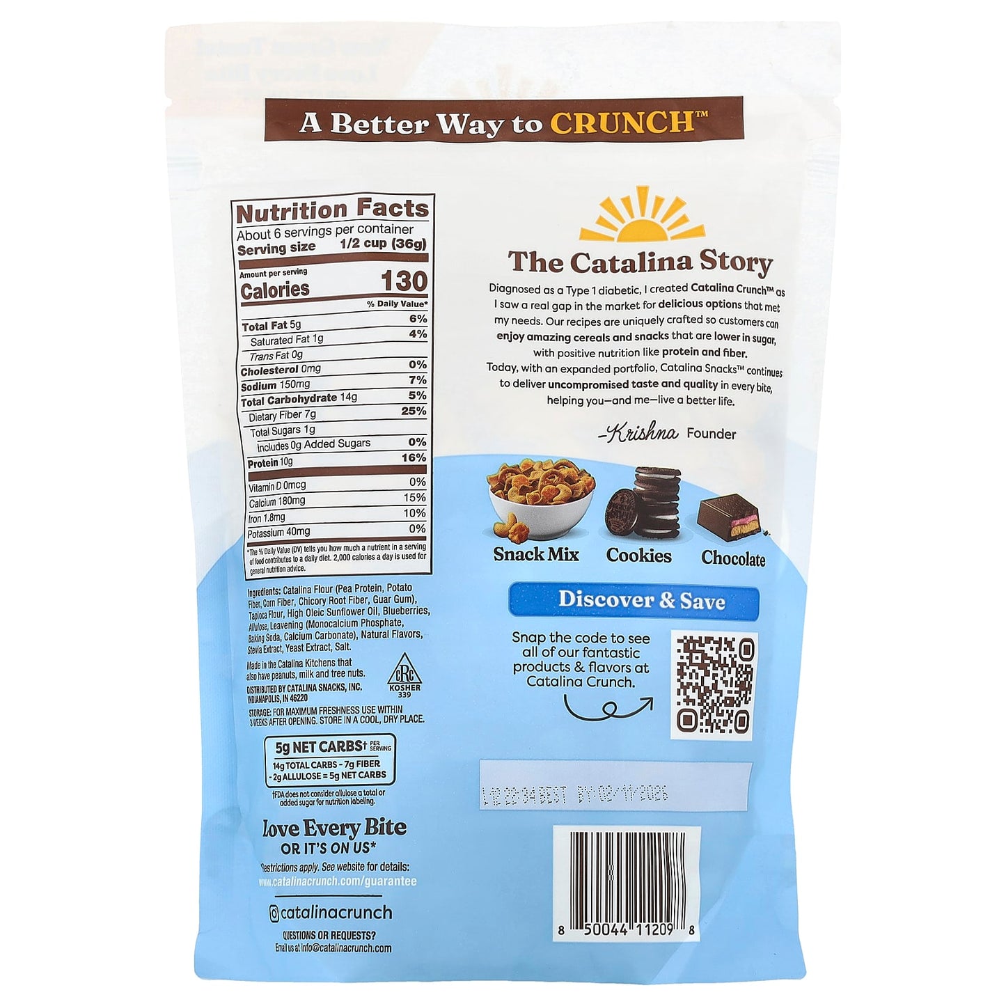 Low-Carb Blueberry Muffin Cereal by Catalina Crunch, 8 oz - Image 2