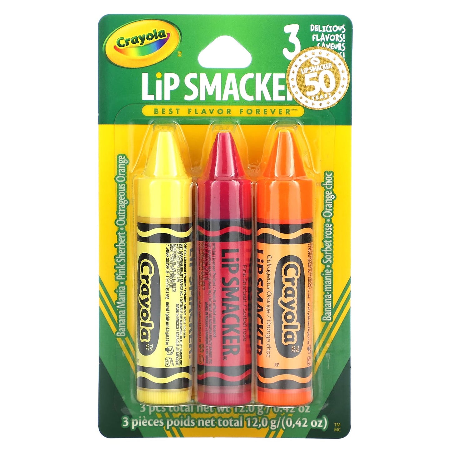 Lip Smacker, Crayola, Lip Balm, Variety Pack, 3 Pack, 0.14 oz (4 g) Each - Image 2