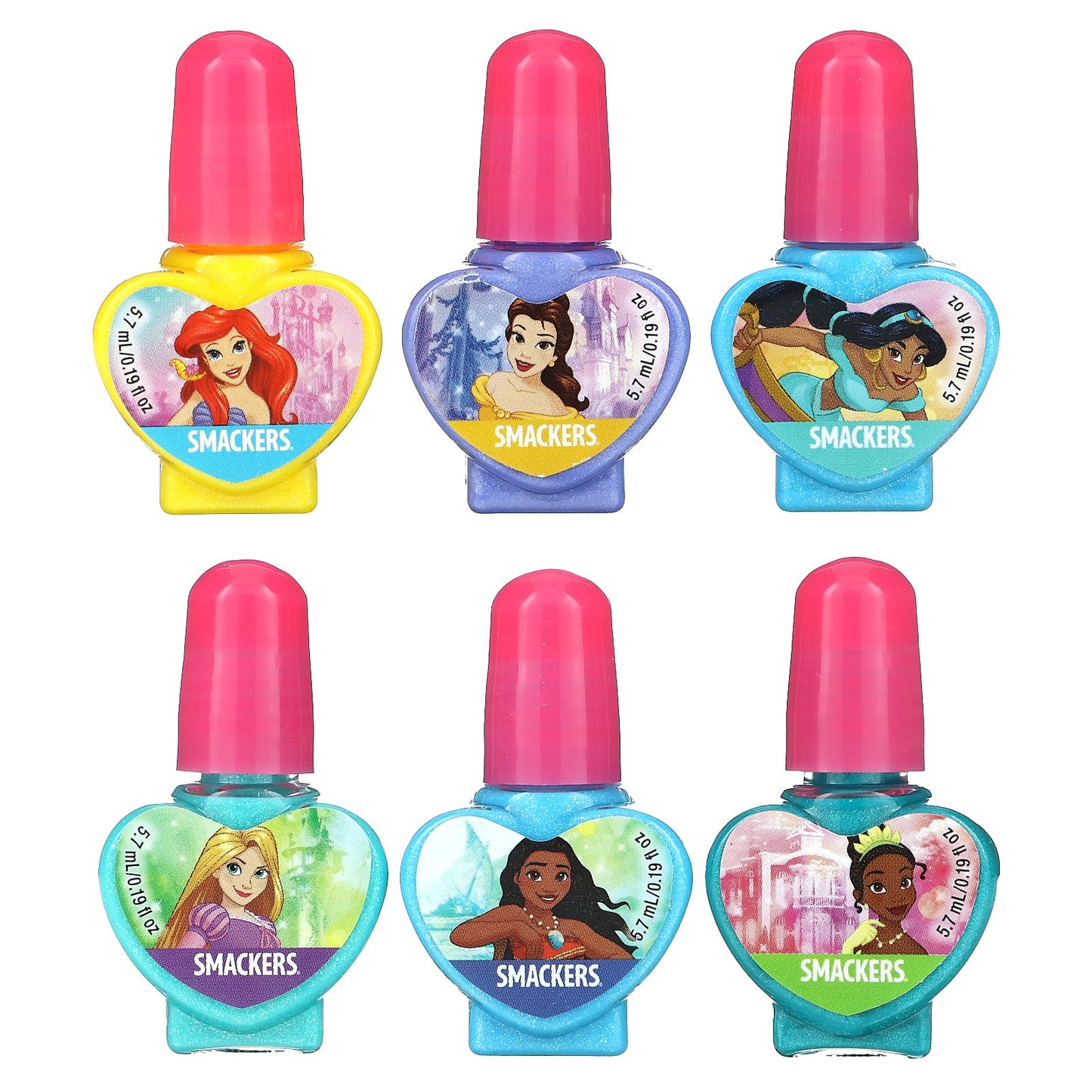 Lip Smacker, Disney Princess, Nail Polish Collection, 6 Pack, 0.19 fl oz (5.7 ml) Each - Image 1