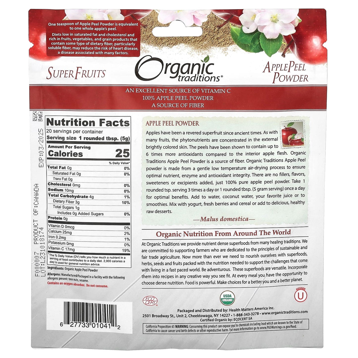 Organic Traditions, Apple Peel Powder, 3.5 oz ( 100 g) - Image 2