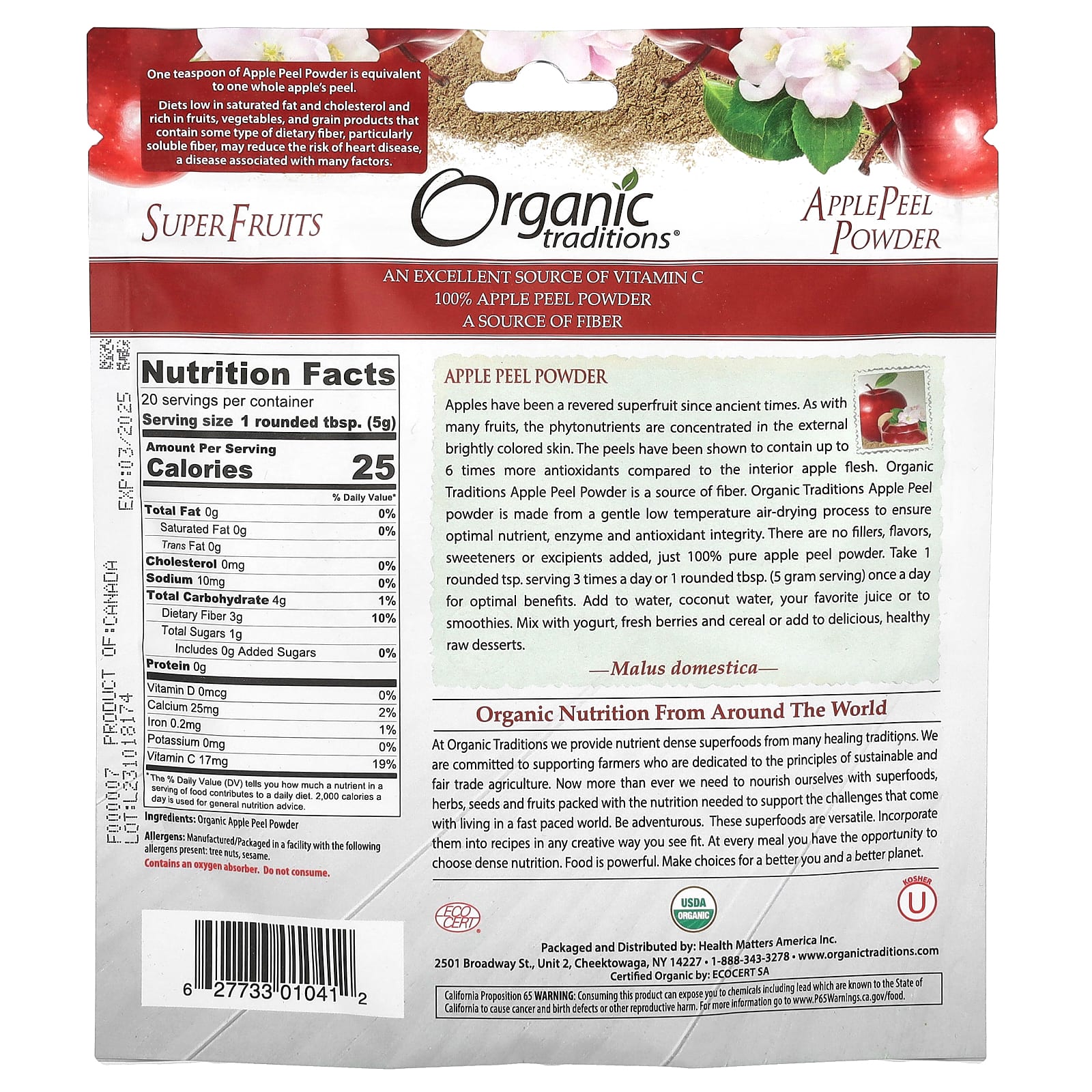 Organic Traditions, Apple Peel Powder, 3.5 oz ( 100 g) - Image 2
