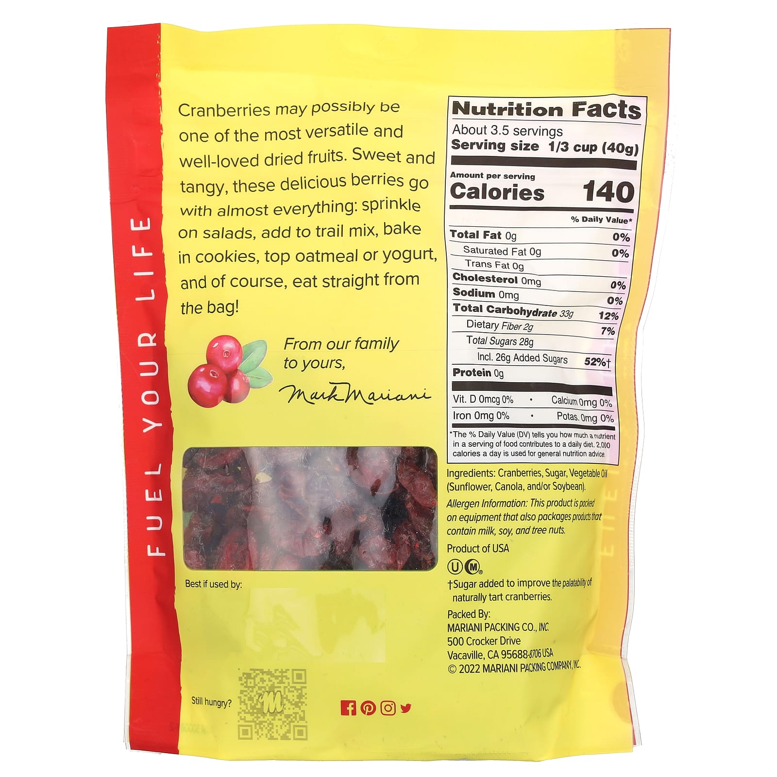 Mariani, Dried Cranberries, 5 oz (142 g) - Image 2