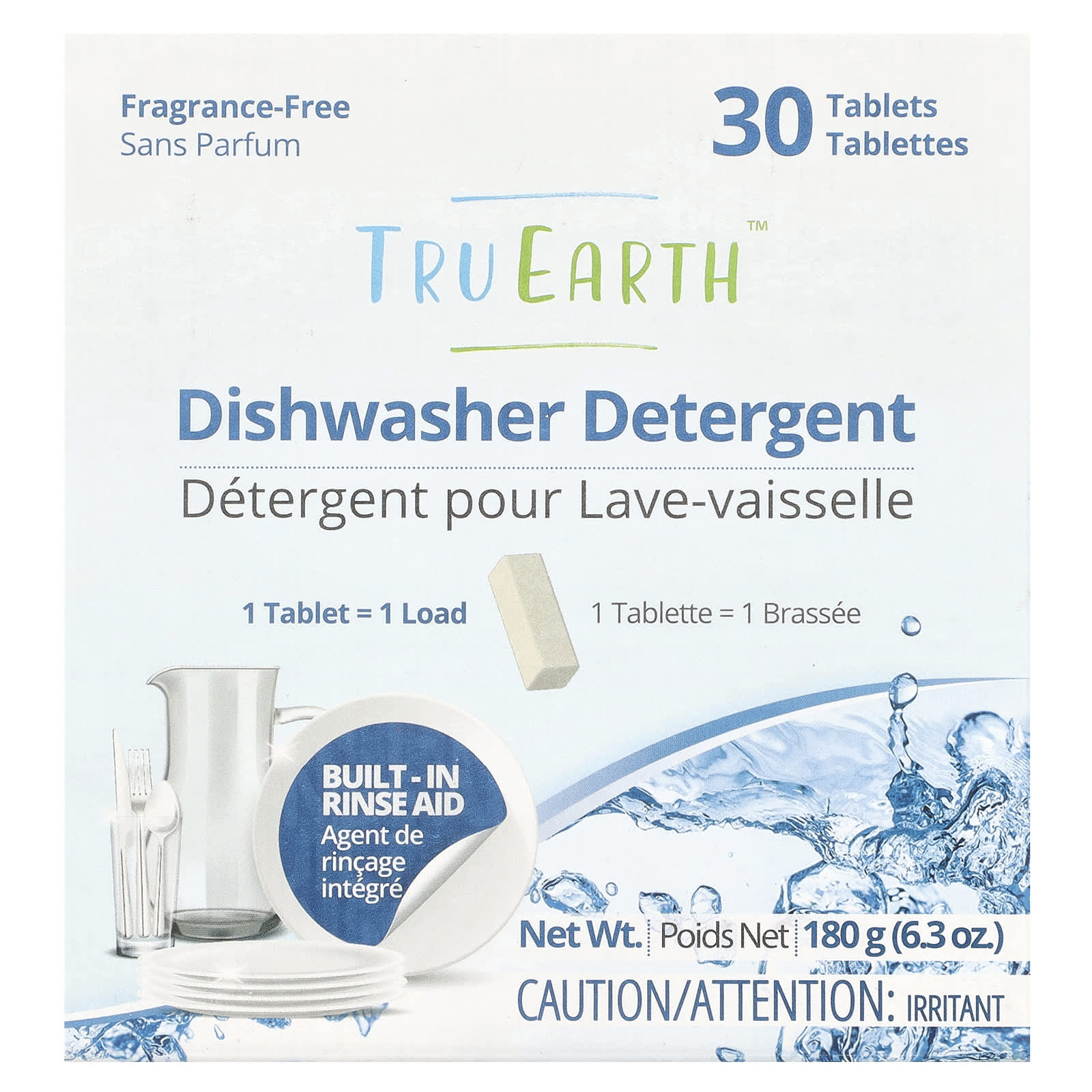 Tru Earth, Dishwasher Detergent, Fragrance-Free, 30 Tablets - Image 1