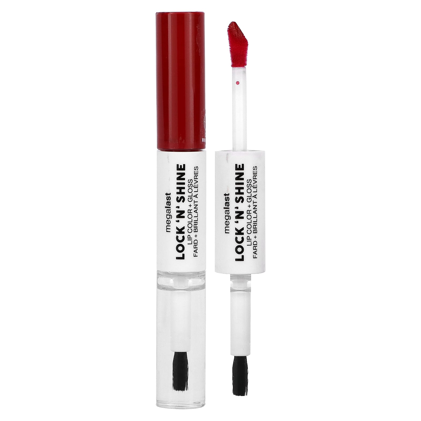 wet n wild, MegaLast, Lock 'N' Shine, Lip Color + Gloss, 1115494 Red-y For Me, 0.26 fl oz (8 ml) - Image 1