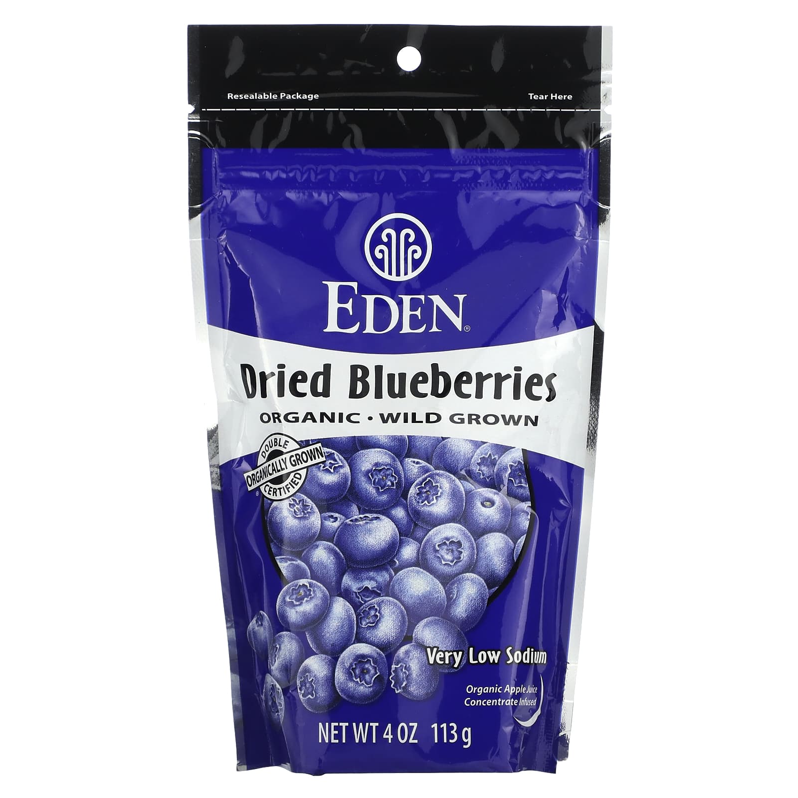 Wild Grown Organic Dried Blueberries by Eden Foods - Low Sodium & High Antioxidants - Image 1