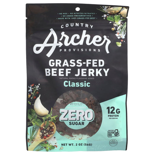 Grass-Fed Beef Jerky Snacks by Country Archer Jerky - Low Sugar - Image 1