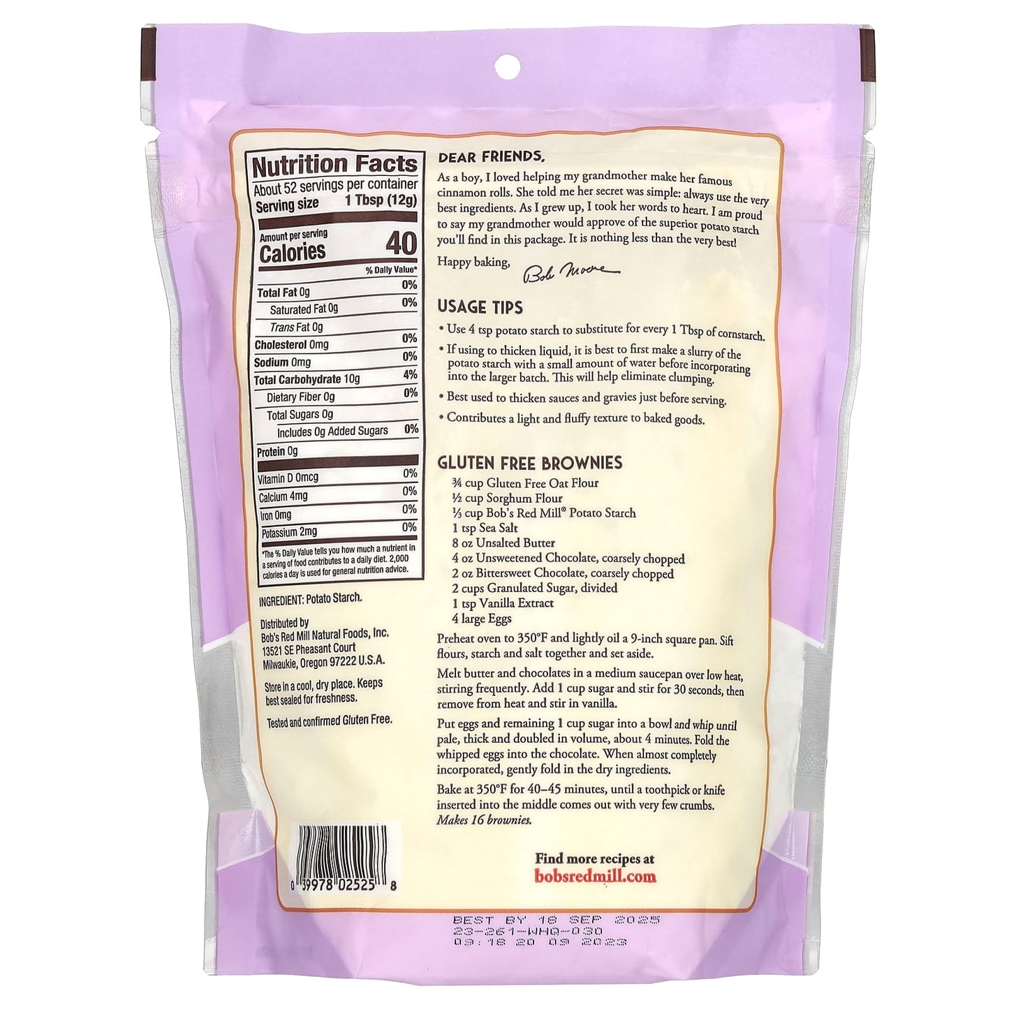Gluten-Free Bob's Red Mill Potato Starch, 22 oz - Perfect for Baking and Thickeners - Image 2