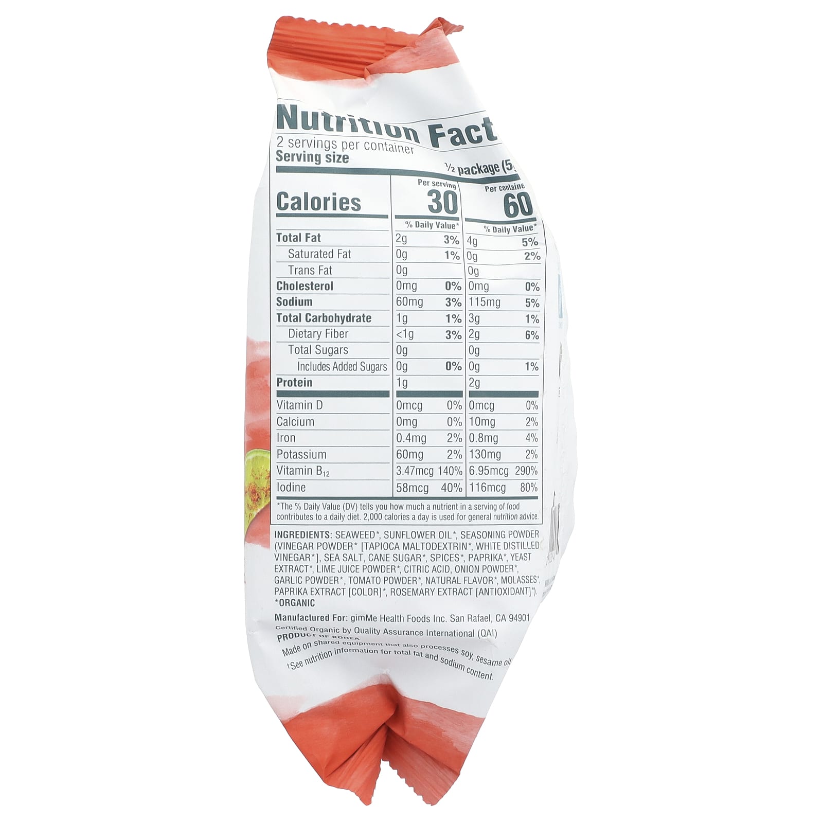 Craveably Crispy Chili Lime Seaweed Snacks by gimMe - Image 2