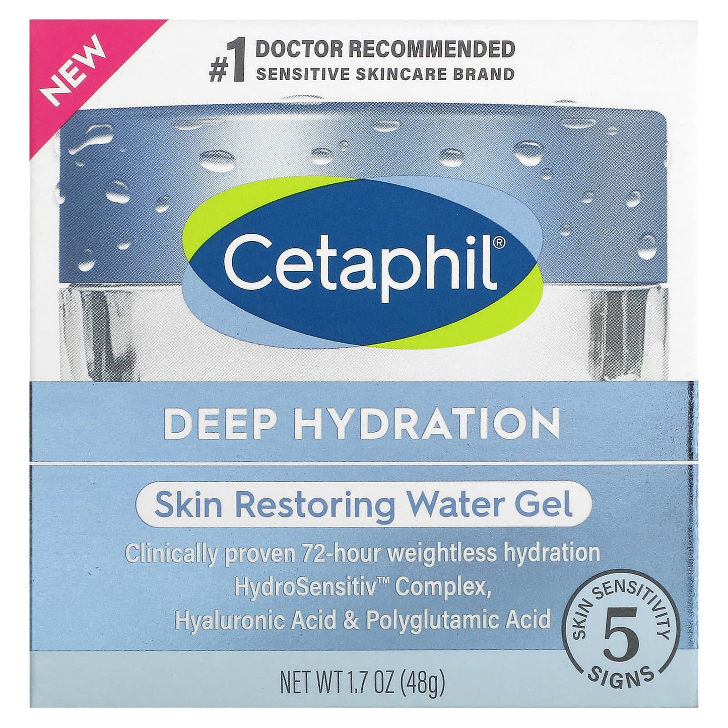 Cetaphil Deep Hydration Water Gel for Sensitive Skin, 1.7 oz - Image 2