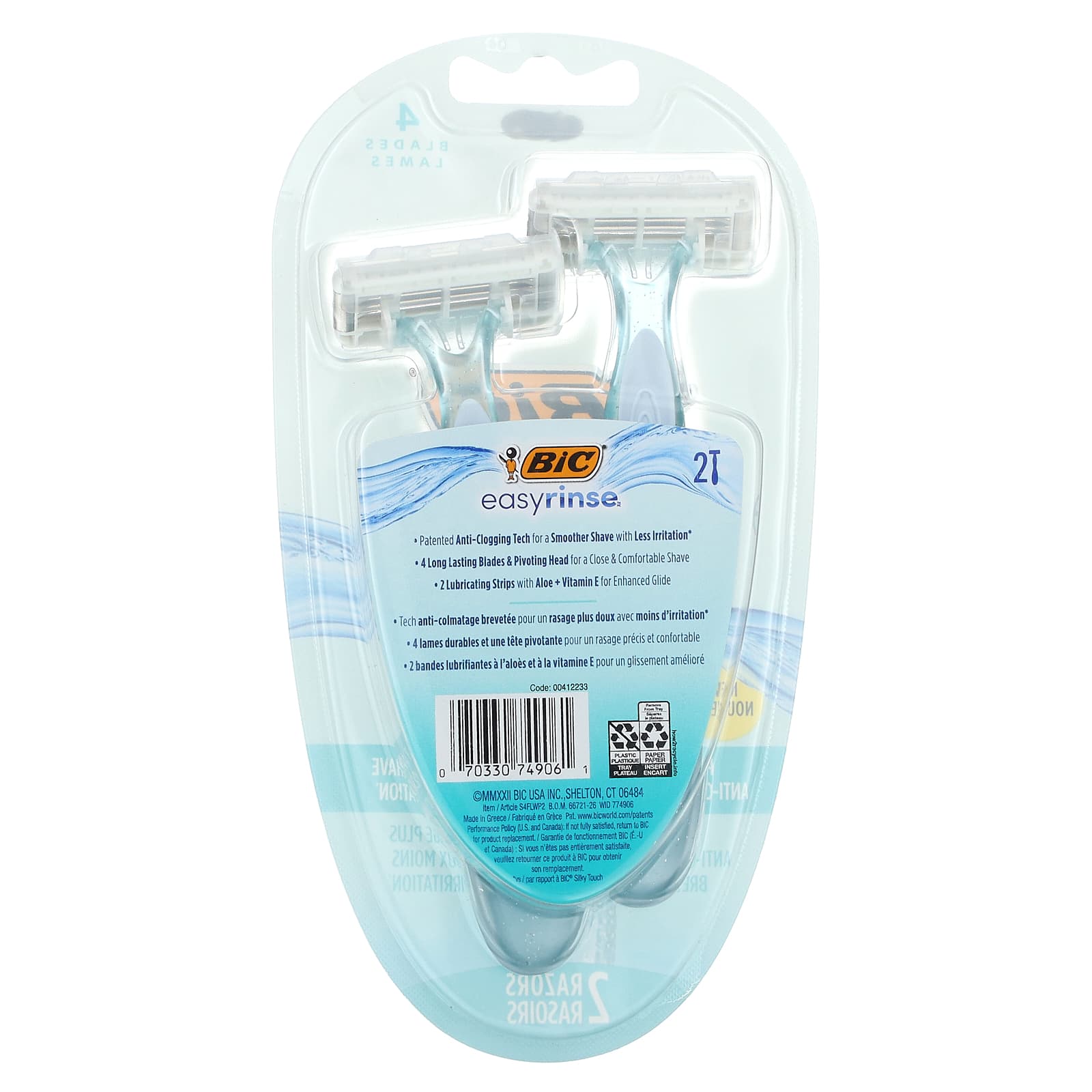 BIC EasyRinse Women's Disposable Razors, 4-Blade Shaving, Anti-Clog Tech - Image 2